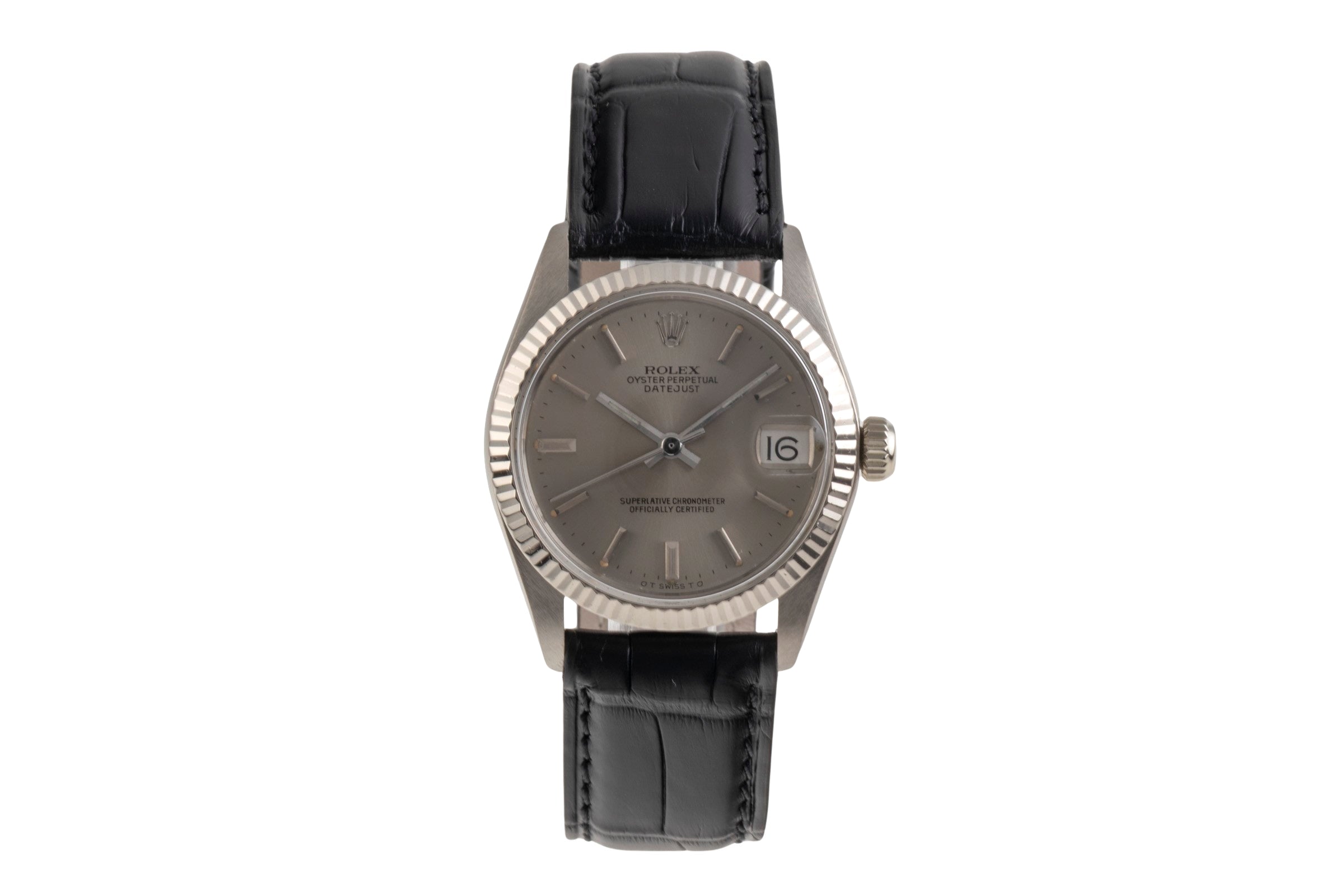 Rolex Datejust 18 ct white gold automatic women's watch 6827 Vintage  [2601073]