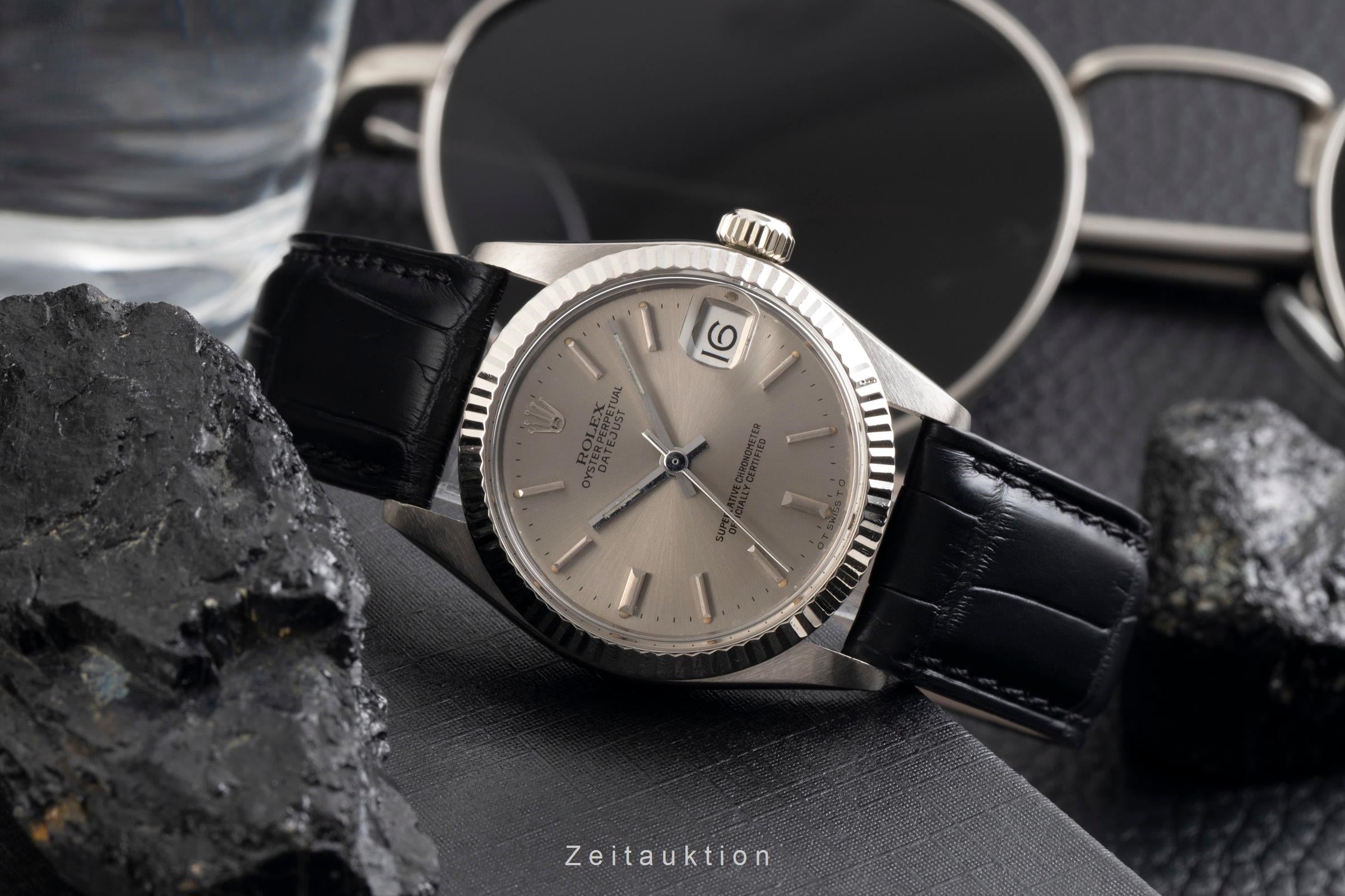 Rolex Datejust 18 ct white gold automatic women's watch 6827 Vintage  [2601073]