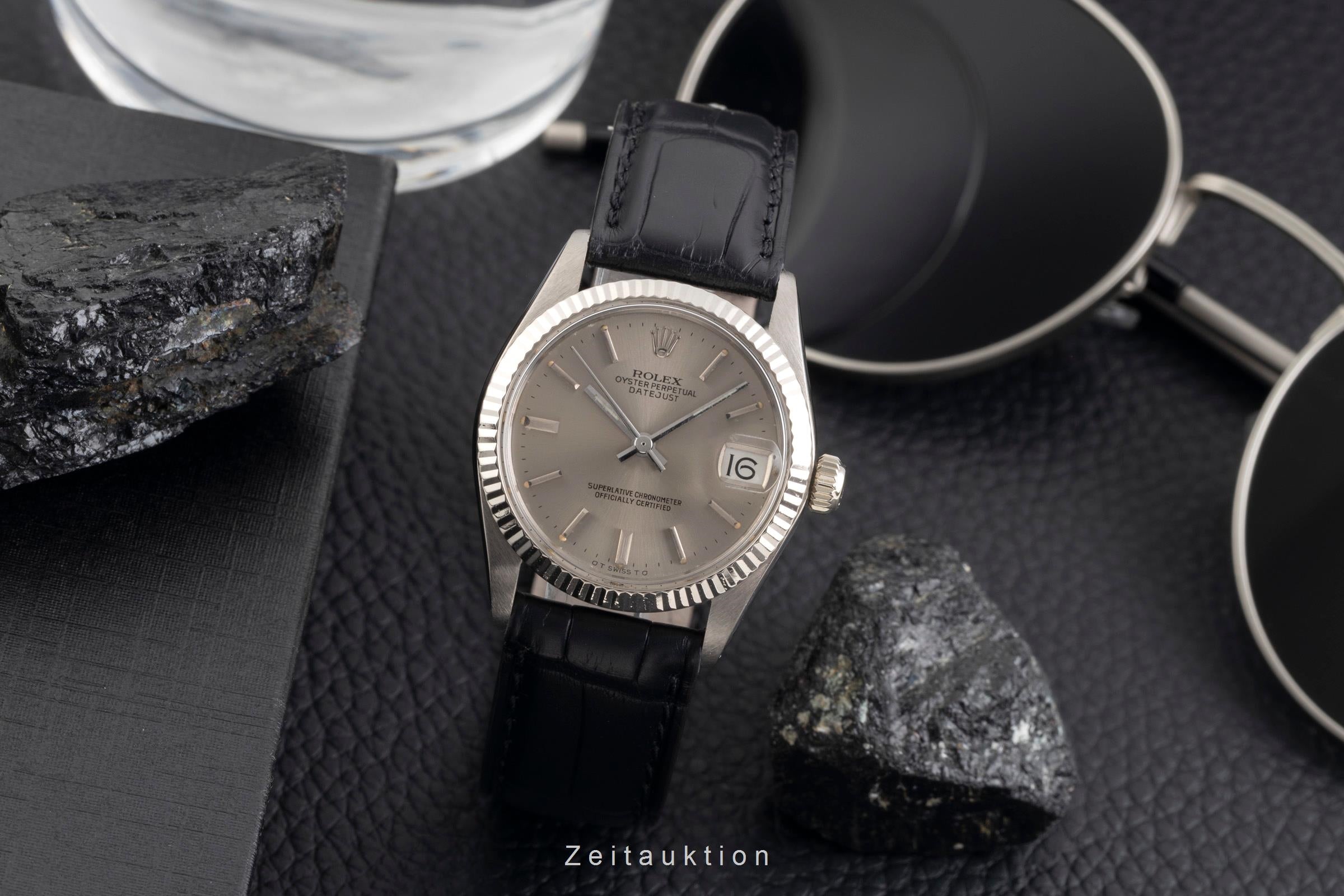 Rolex Datejust 18 ct white gold automatic women's watch 6827 Vintage  [2601073]