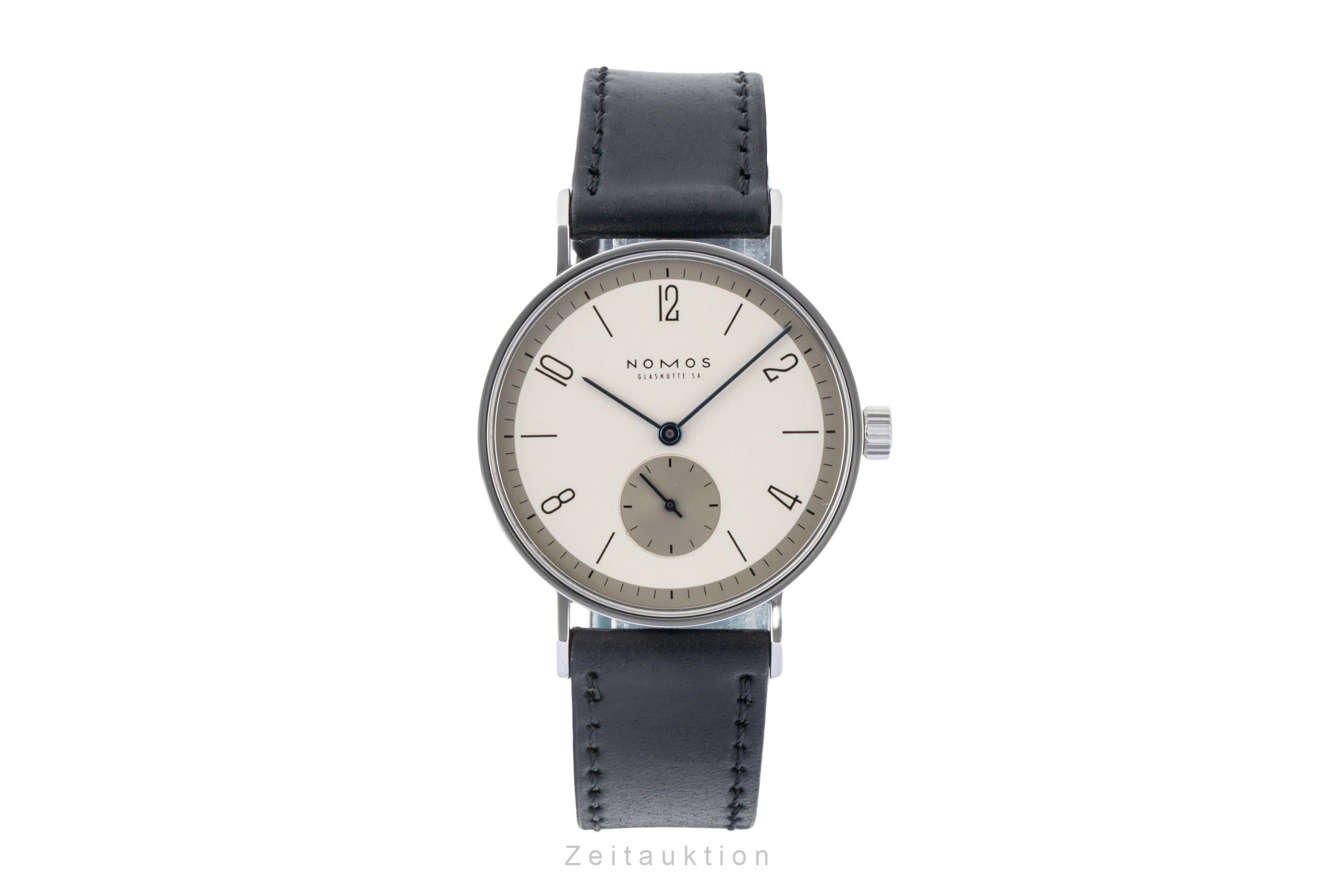 Nomos Tangente "Lange-Dial" Stahl Handaufzug Ref.101 Box und Papiere 1999 [2601098]