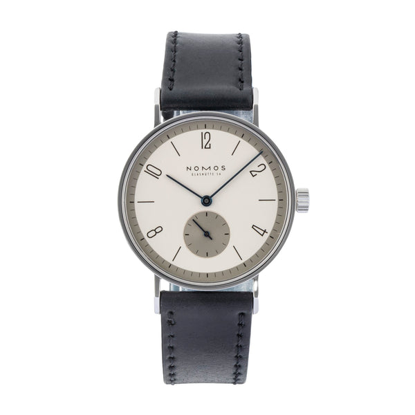 Nomos Tangente "Lange-Dial" Stahl Handaufzug Ref.101 Box und Papiere 1999 [2601098]