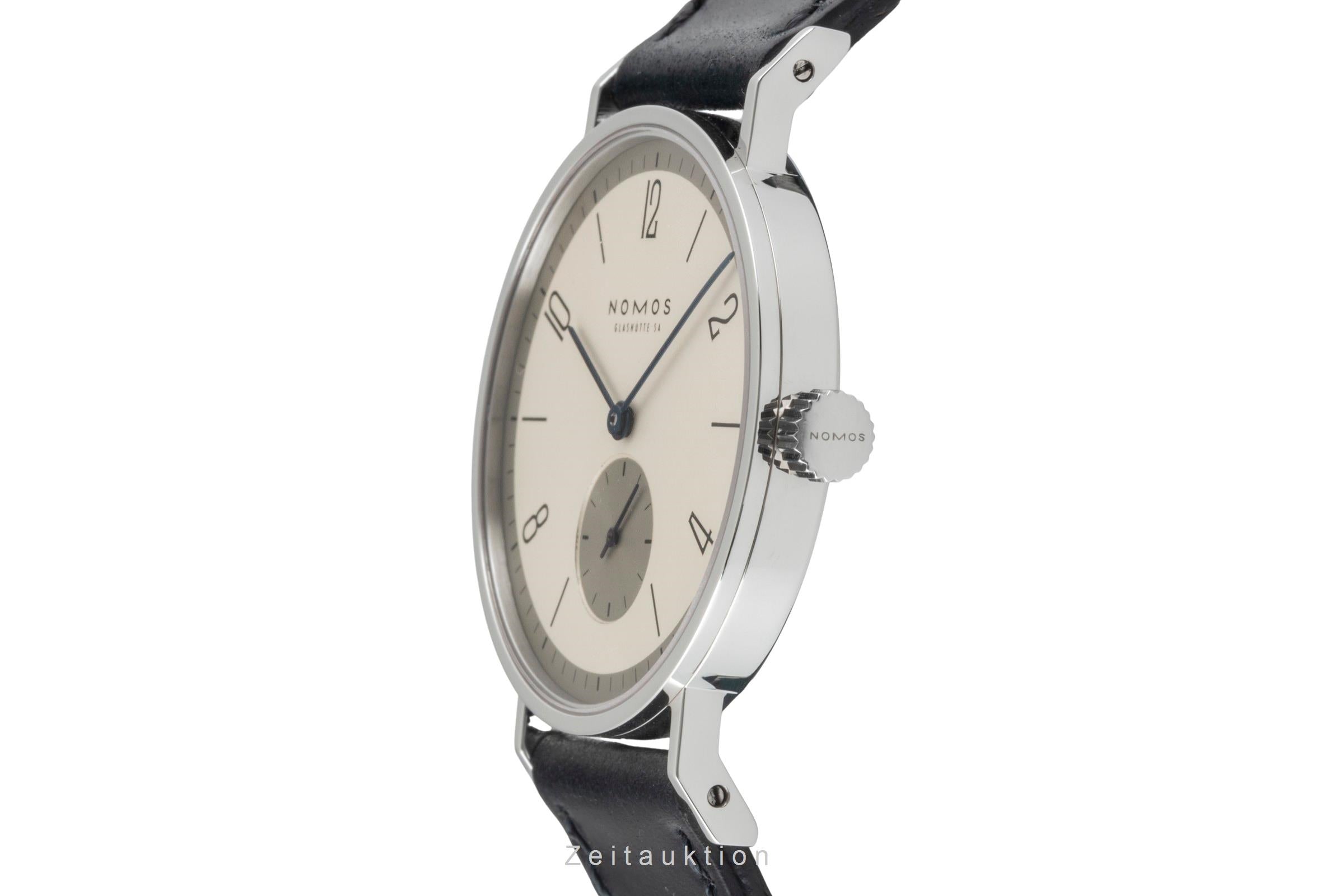 Nomos Tangente "Lange-Dial" Stahl Handaufzug Ref.101 Box und Papiere 1999 [2601098]