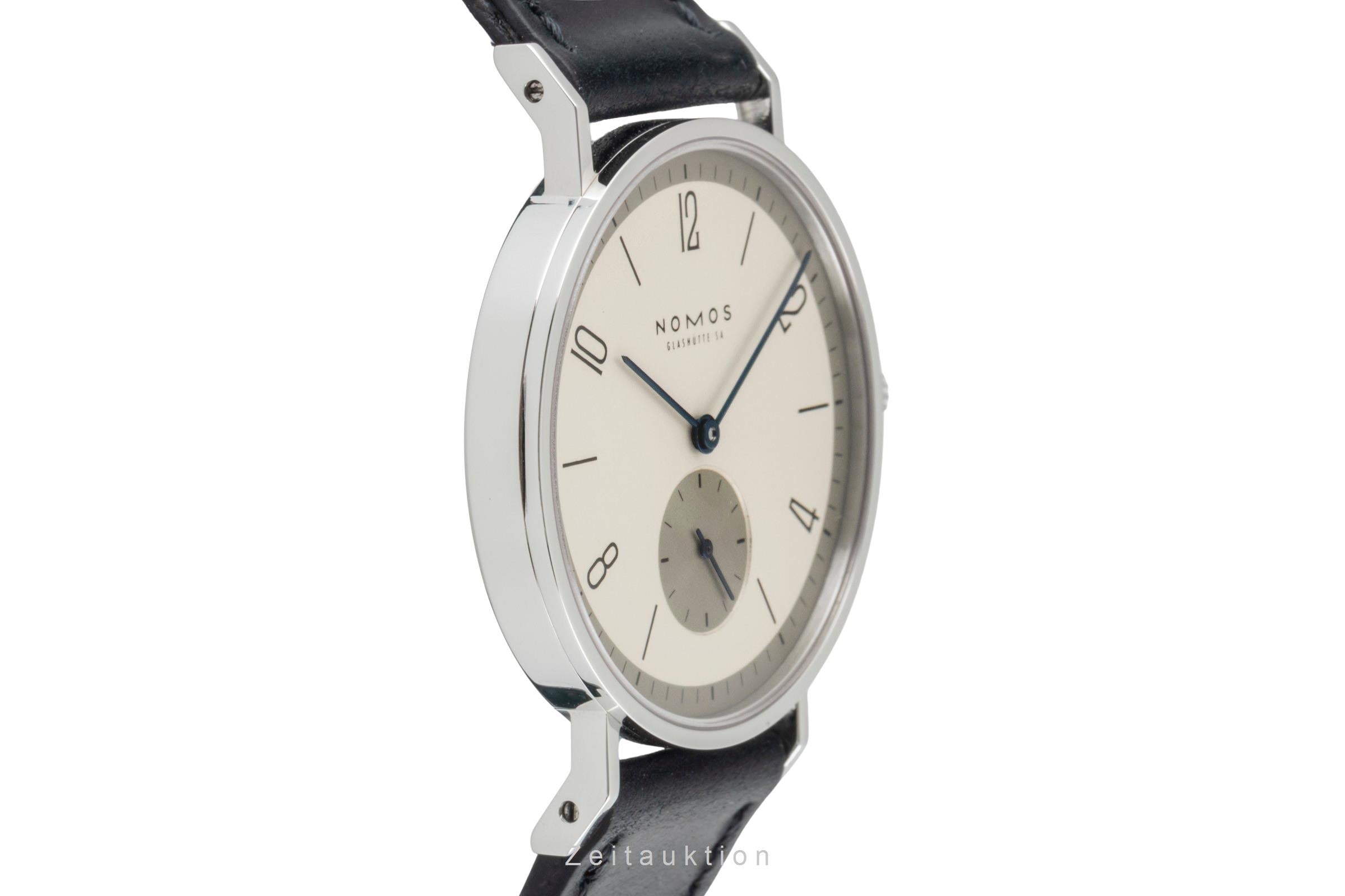 Nomos Tangente "Lange-Dial" Stahl Handaufzug Ref.101 Box und Papiere 1999 [2601098]