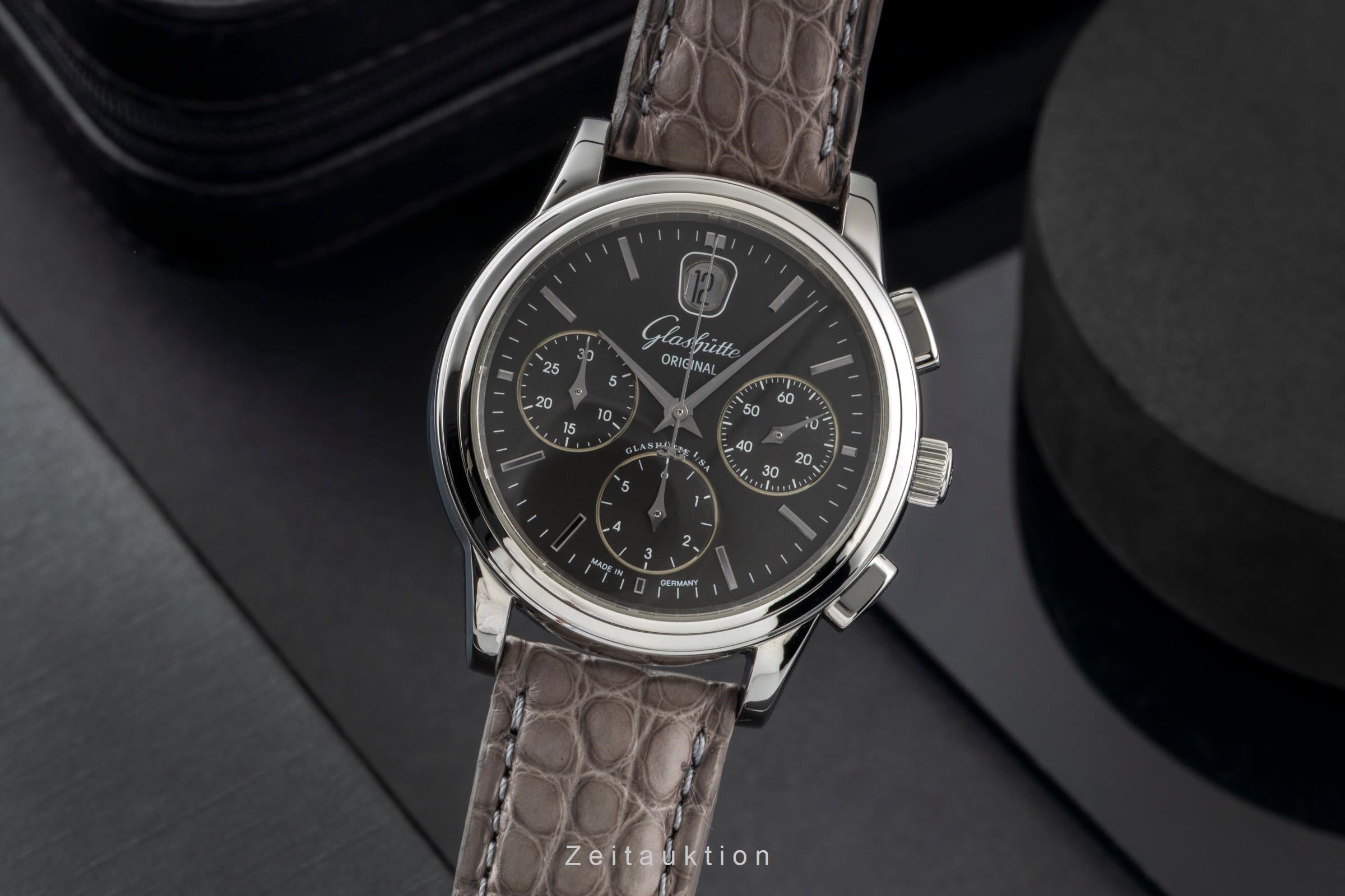 Glashütte Senator chronograph steel automatic men's watch 39-31-14-23-04  [2601110]