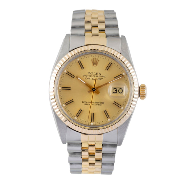 Rolex Datejust acero / oro automático reloj para caballeros 16013 Vintage  [2601116]