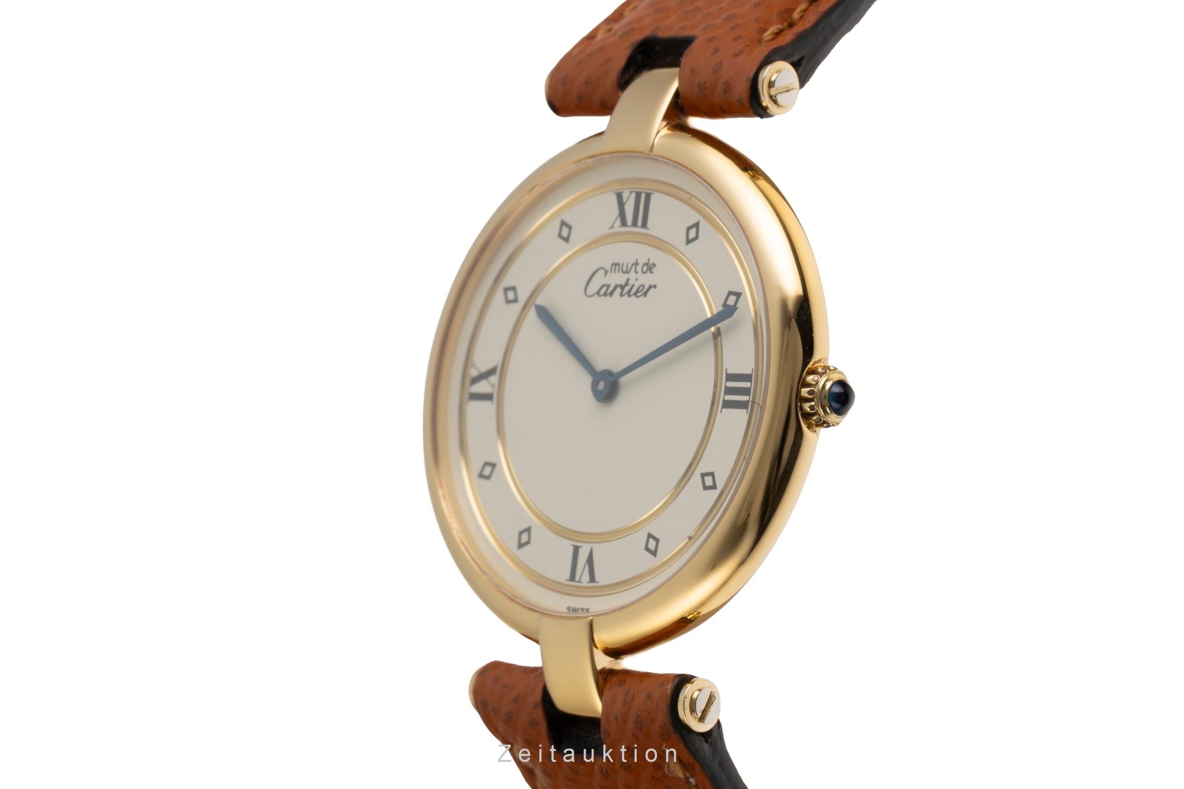 Cartier Vermeil plata banada en oro cuarzo unisex  [2601129]