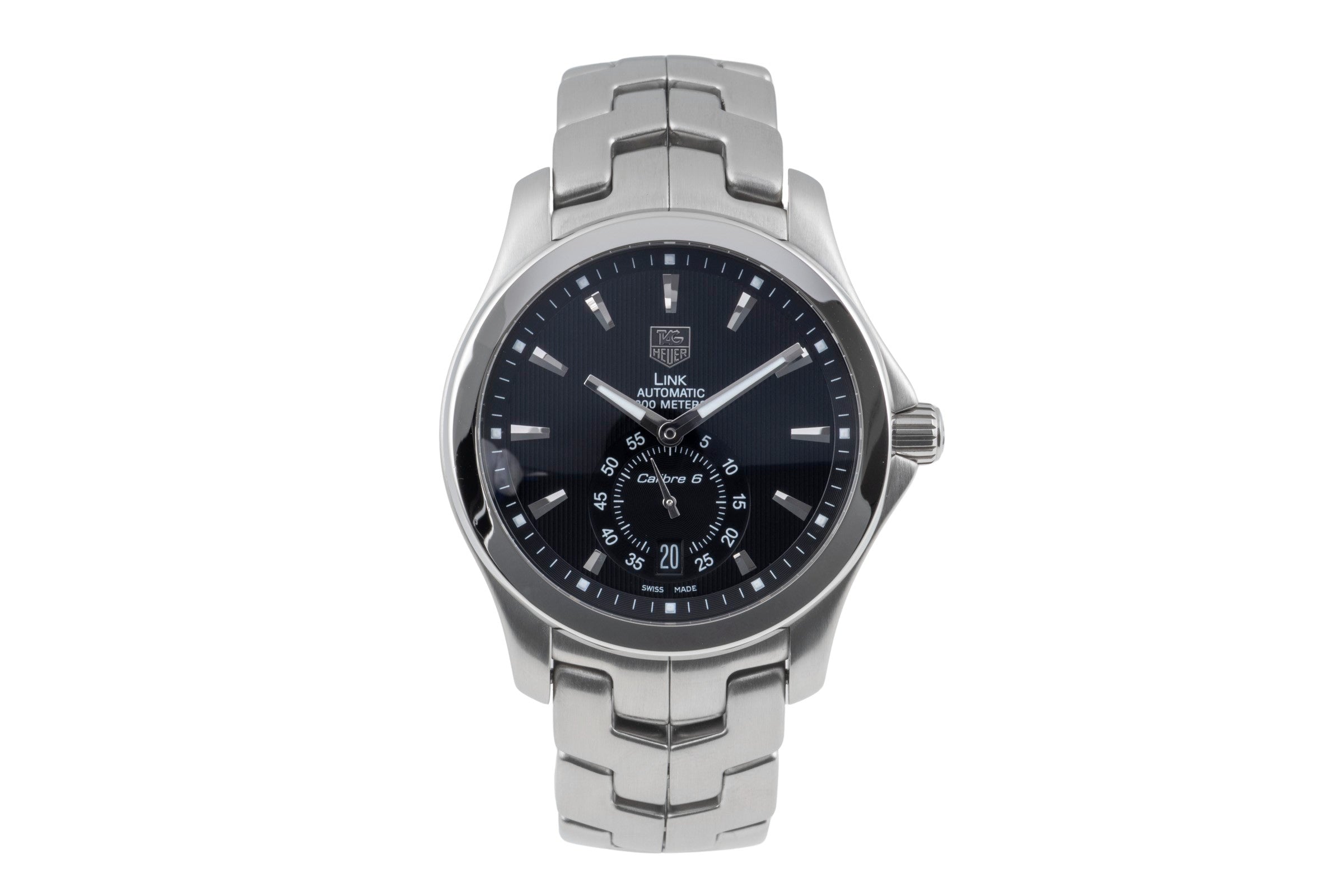 Tag Heuer Link Calibre 6 Black Dial Edelstahl Automatik Herrenuhr Ref. WJF211A  [2601138]