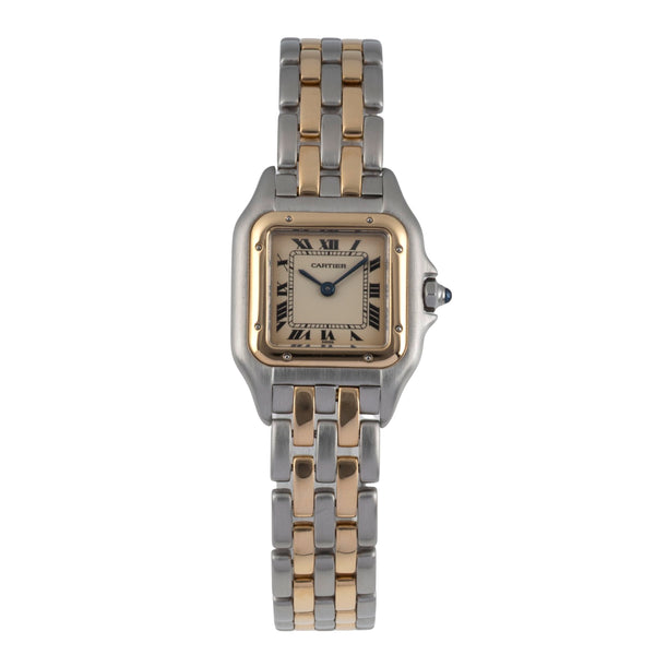 Cartier Panthere steel / gold quartz women's watch 66921 Vintage  [2601181]