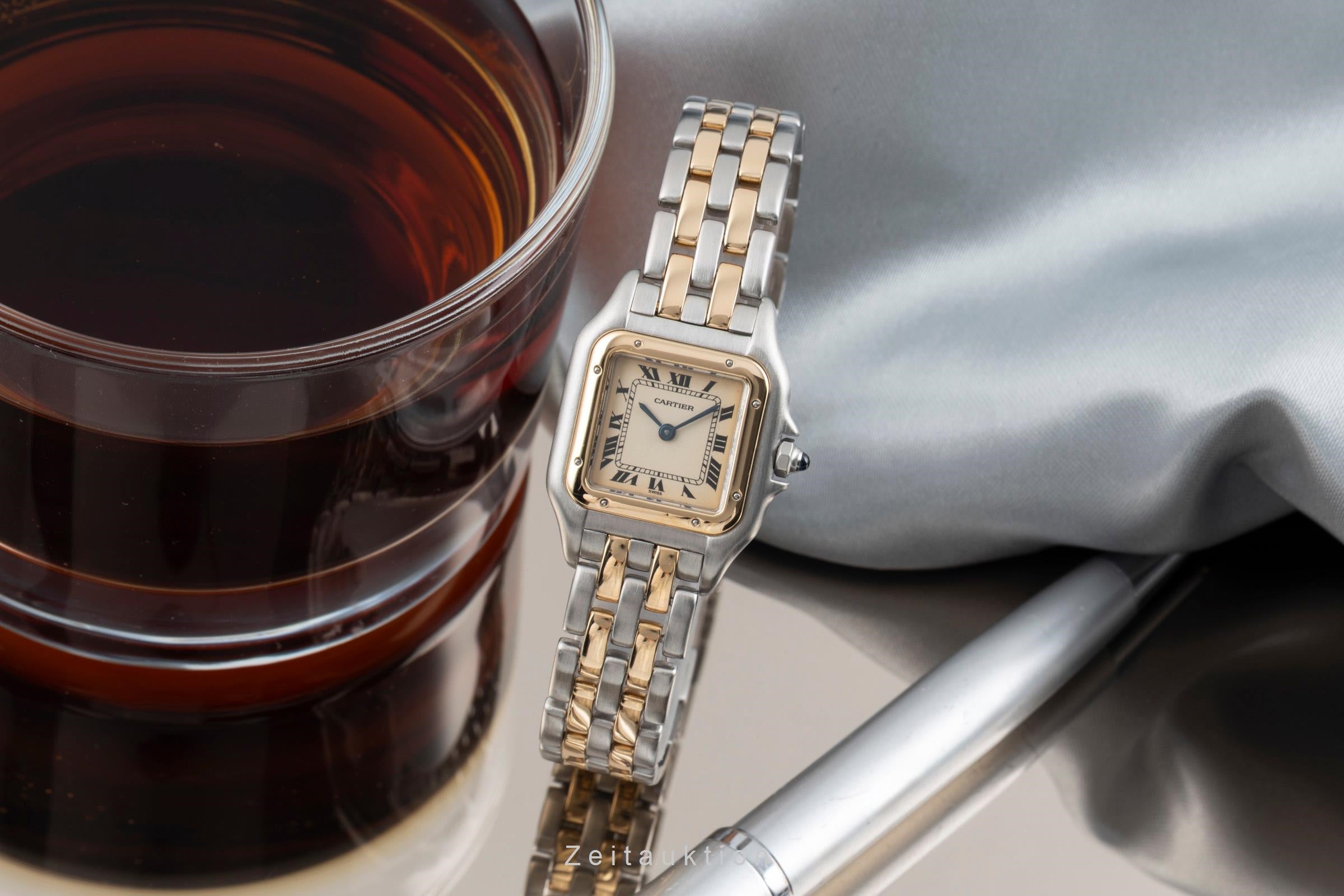 Cartier Panthere steel / gold quartz women's watch 66921 Vintage  [2601181]