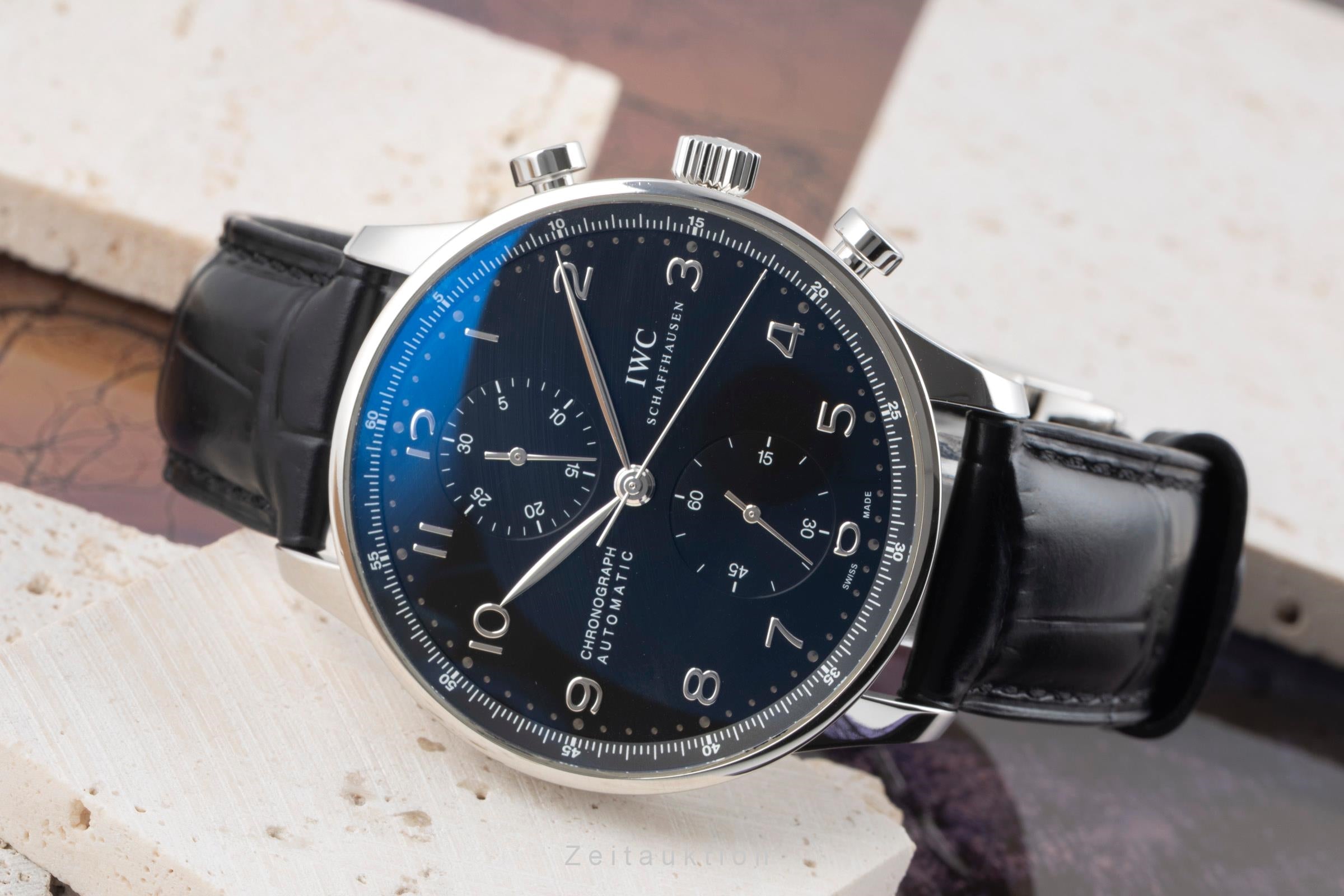 IWC Portugieser chronographe acier automatique montre pour hommes IW371447 LP: 9100EUR  [2601186]