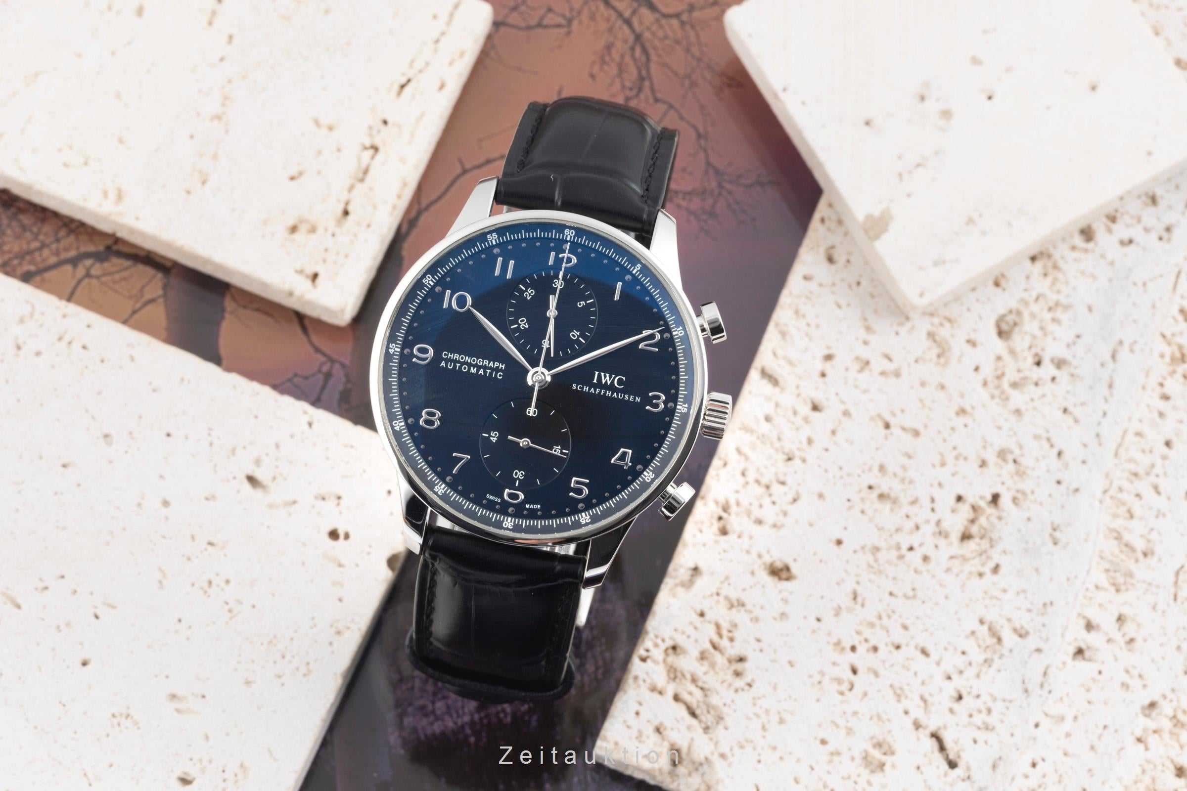 IWC Portugieser chronographe acier automatique montre pour hommes IW371447 LP: 9100EUR  [2601186]