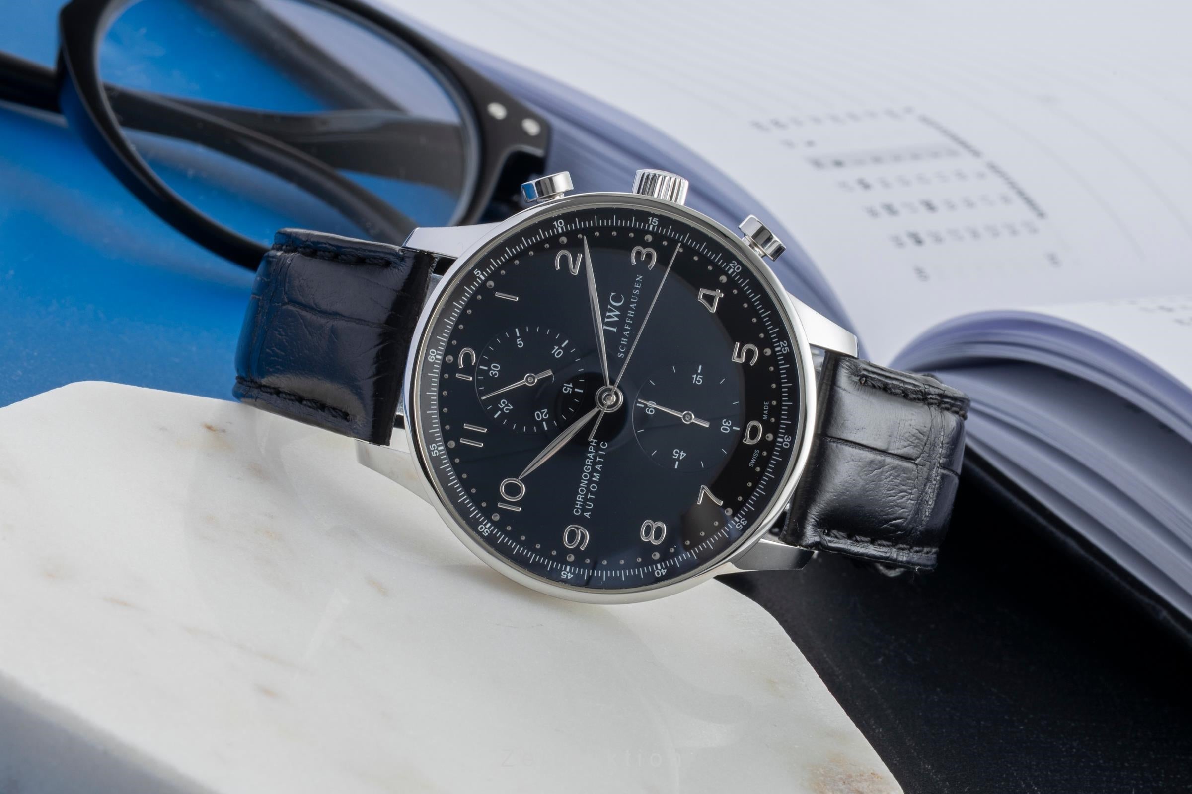 IWC Portugieser chronographe acier automatique montre pour hommes IW371447 LP: 9100EUR  [2601187]