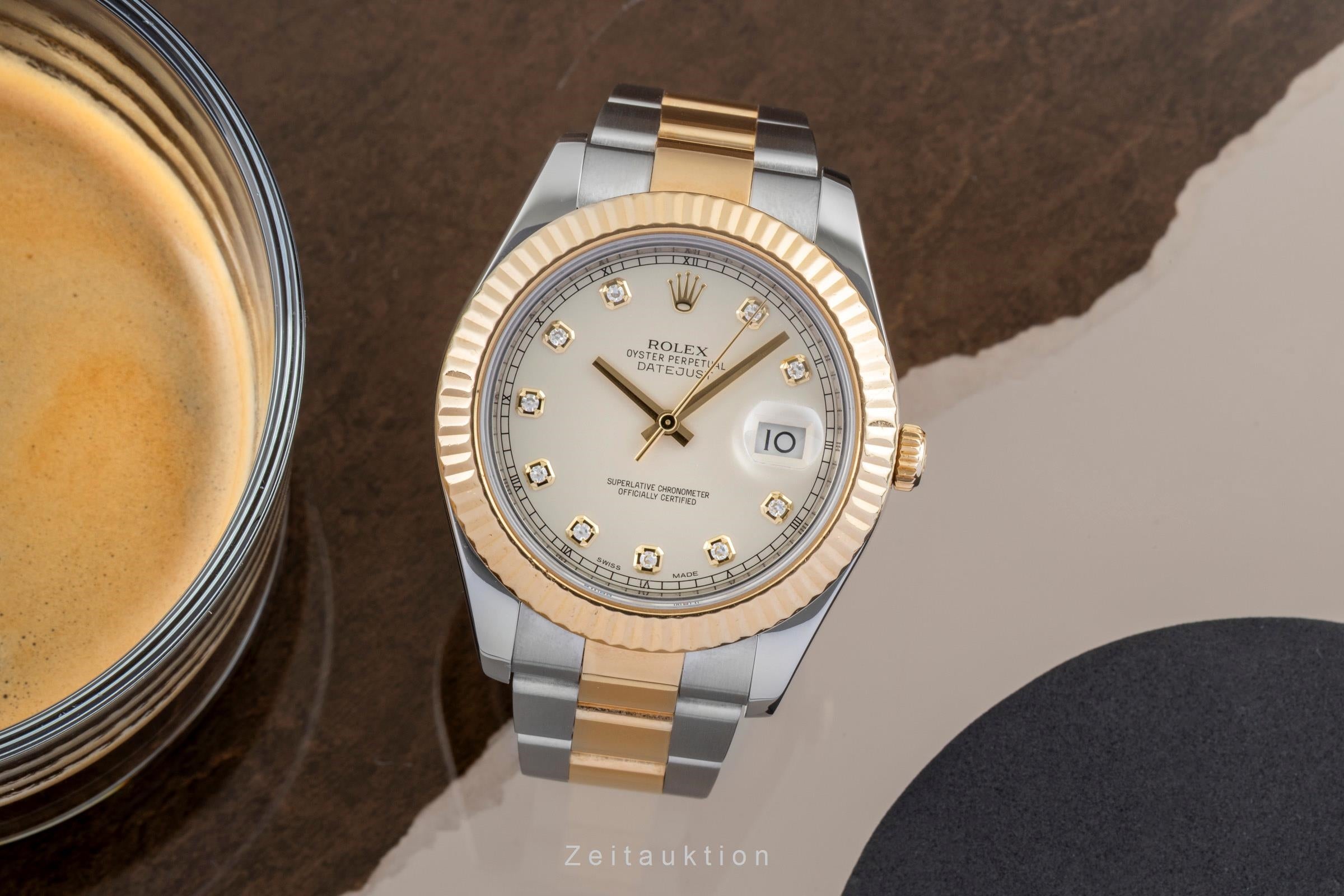 Rolex Datejust II 41 Diamond Dial Stahl / Gold Herrenuhr Oyster Perpetual 116333 [2601194]