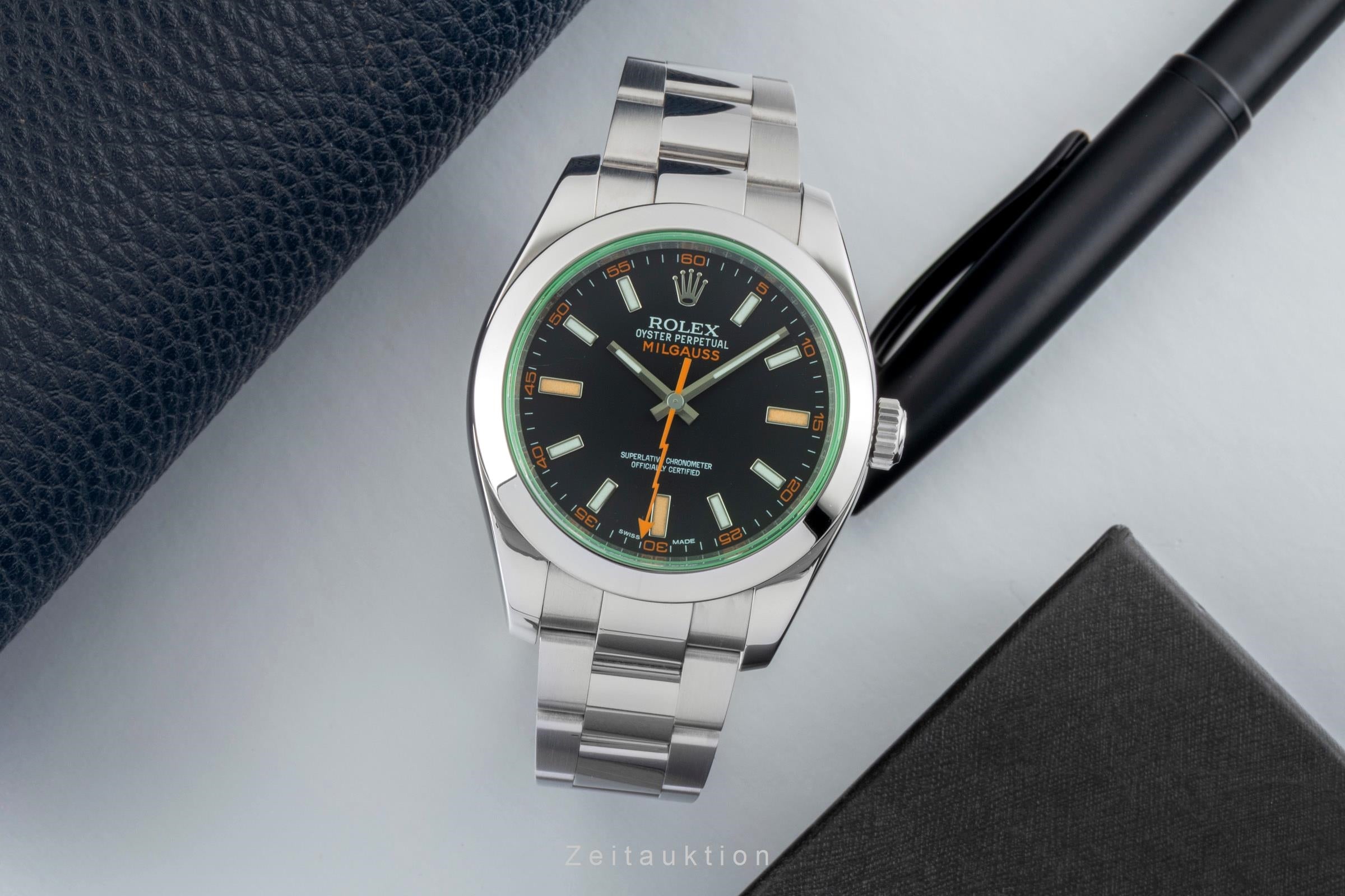 Rolex Milgauss Edelstahl Automatik Herrenuhr Ref. 116400GV Papiere 2014 [2601200]