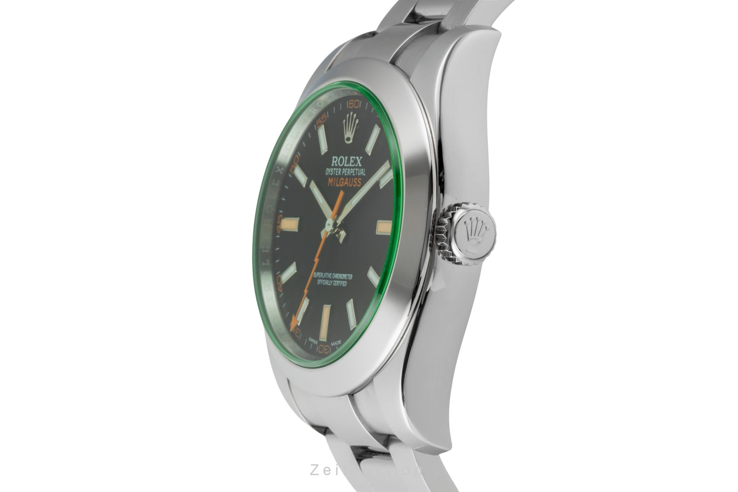 Rolex Milgauss Edelstahl Automatik Herrenuhr Ref. 116400GV Papiere 2014 [2601200]