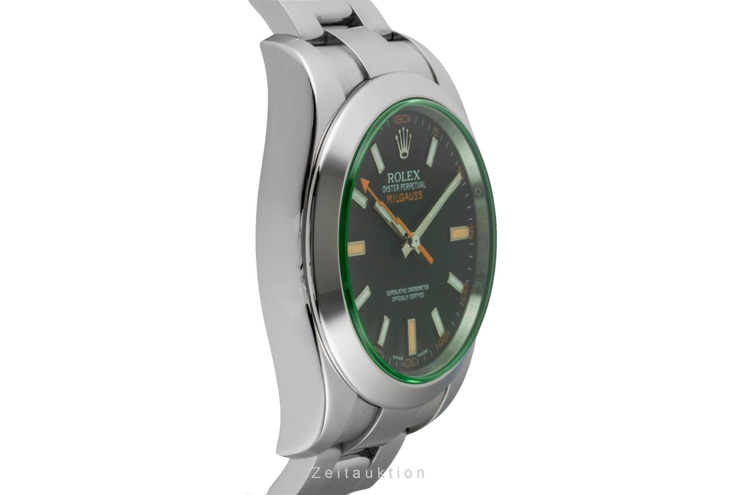 Rolex Milgauss Edelstahl Automatik Herrenuhr Ref. 116400GV Papiere 2014 [2601200]