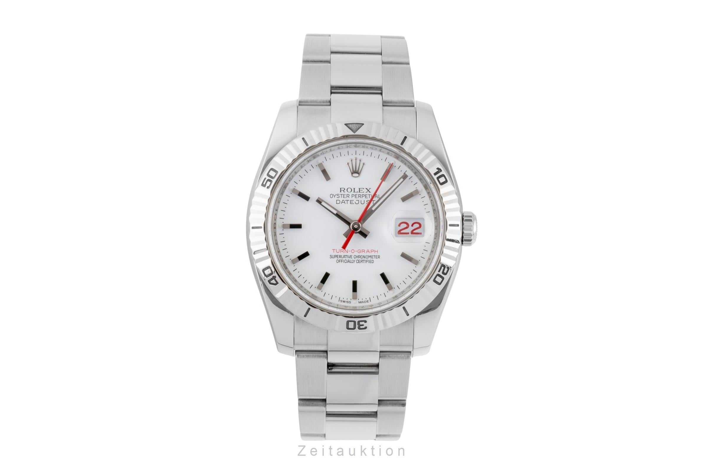 Rolex Datejust Turn-O-Graph acier / or blanc automatique montre pour hommes 116264  [2601218]