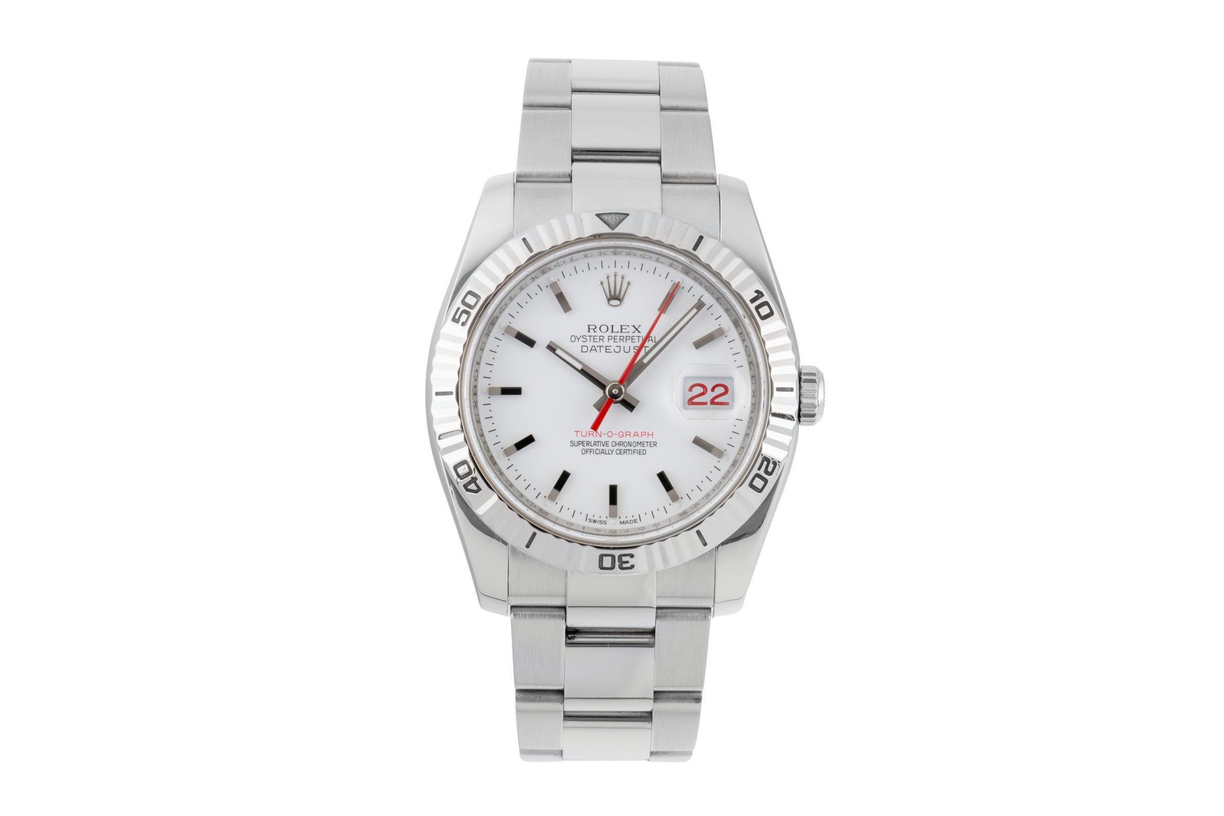 Rolex Datejust Turn-O-Graph steel / white gold automatic men's watch 116264  [2601218]