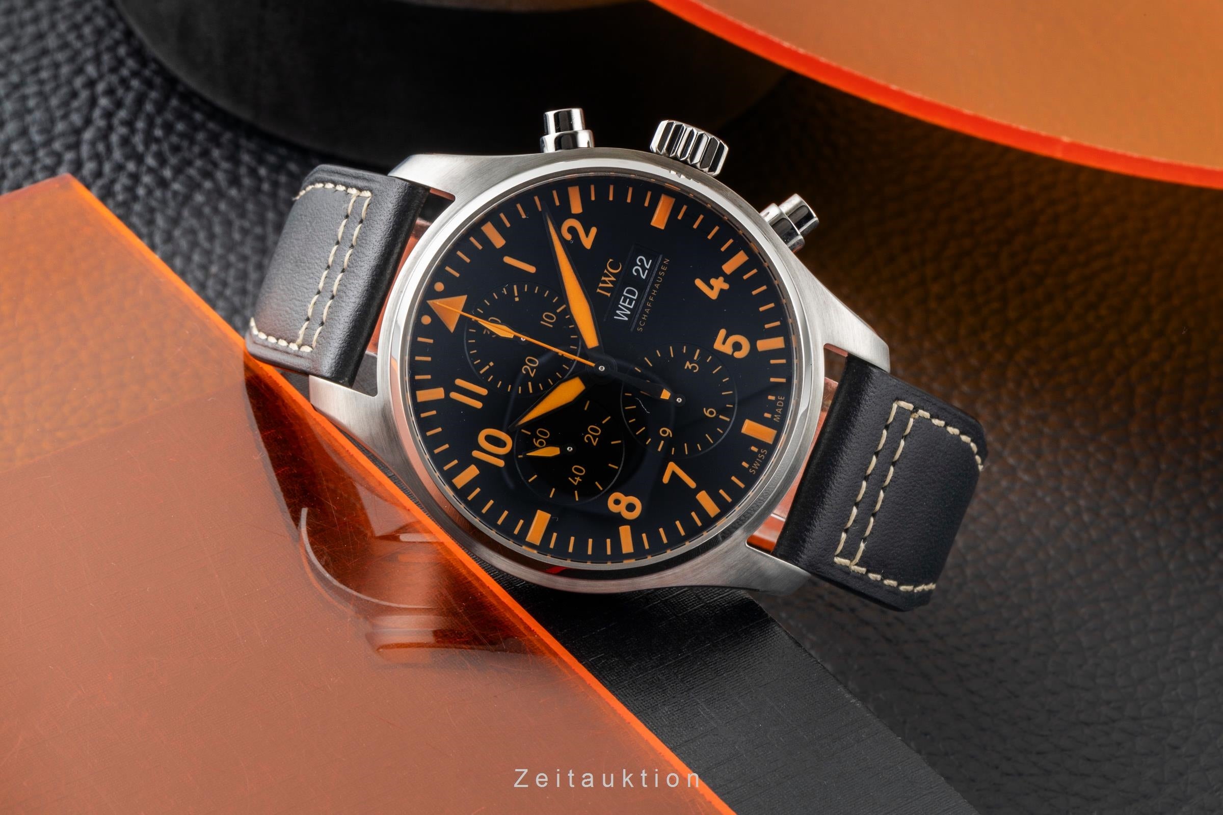 IWC Pilot "Orange Sandstorm" Chronograph Stahl Automatik Ref. IW377730 B&P 2021 [2601224]