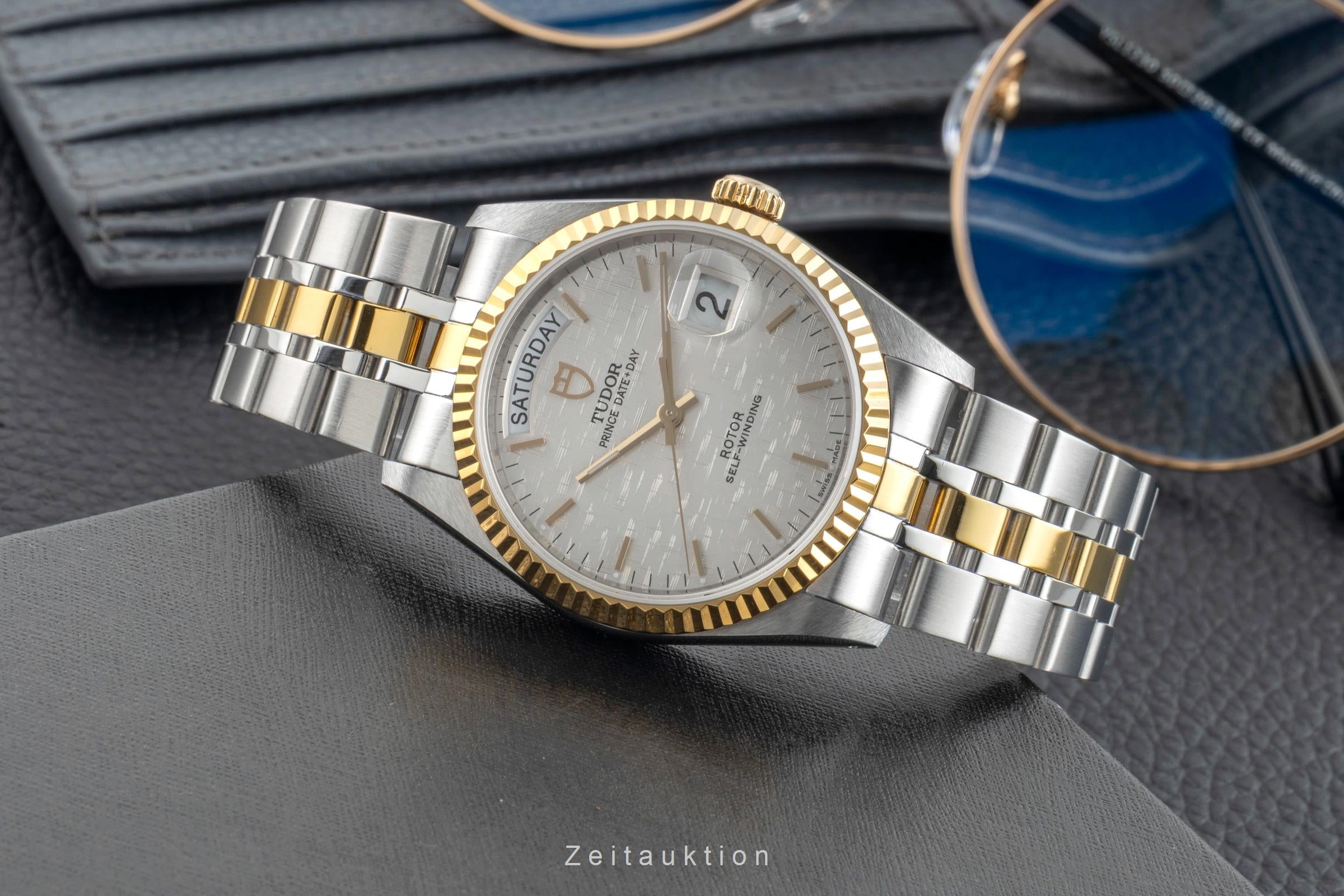 Tudor Oyster Prince Date Day Stahl Gold Automatik Herrenuhr Ref. 76213  [2601228]