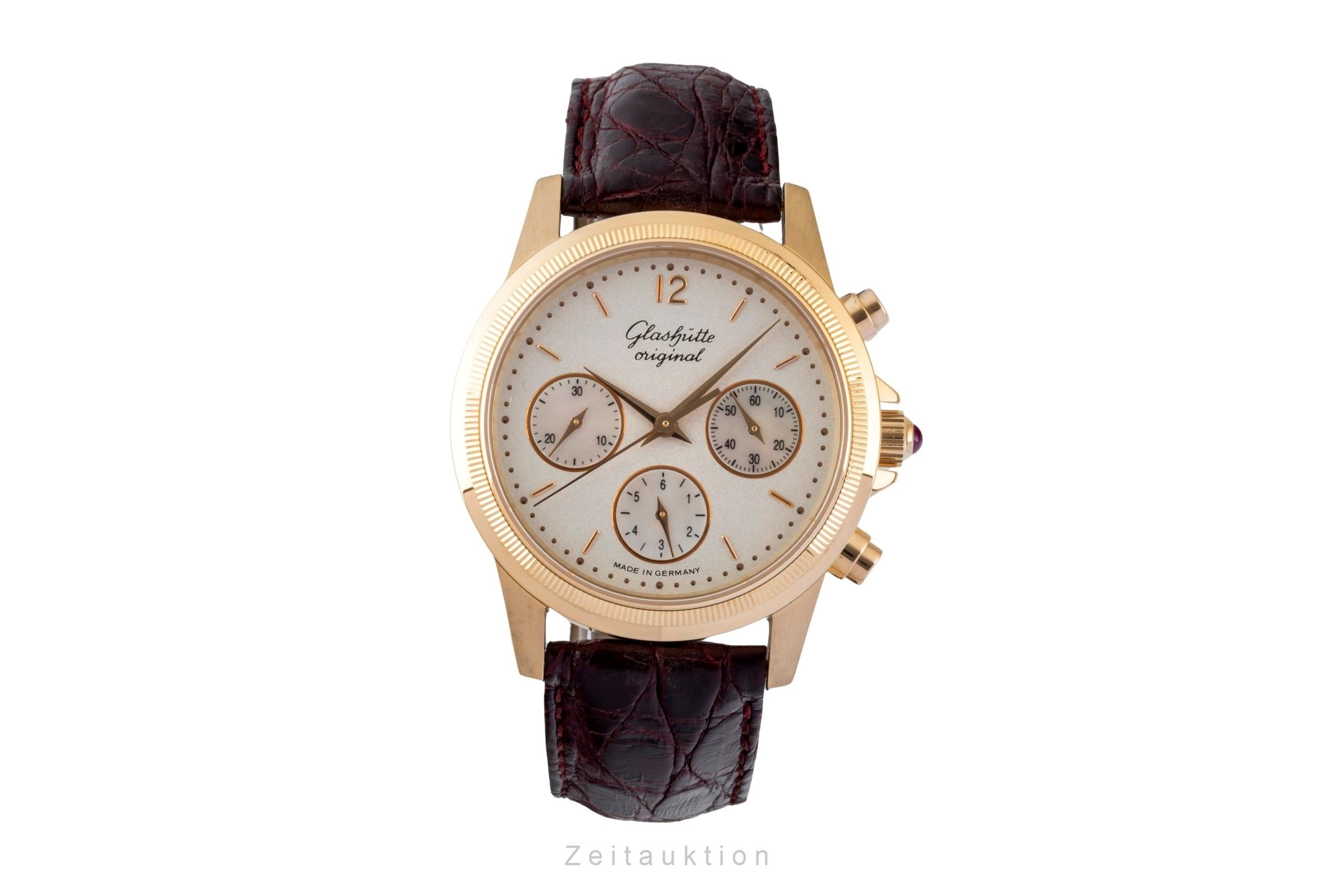 Glashütte Senator chronograph 18 ct gold automatic men's watch 10-66-01-01-05 Limited  [2601241]
