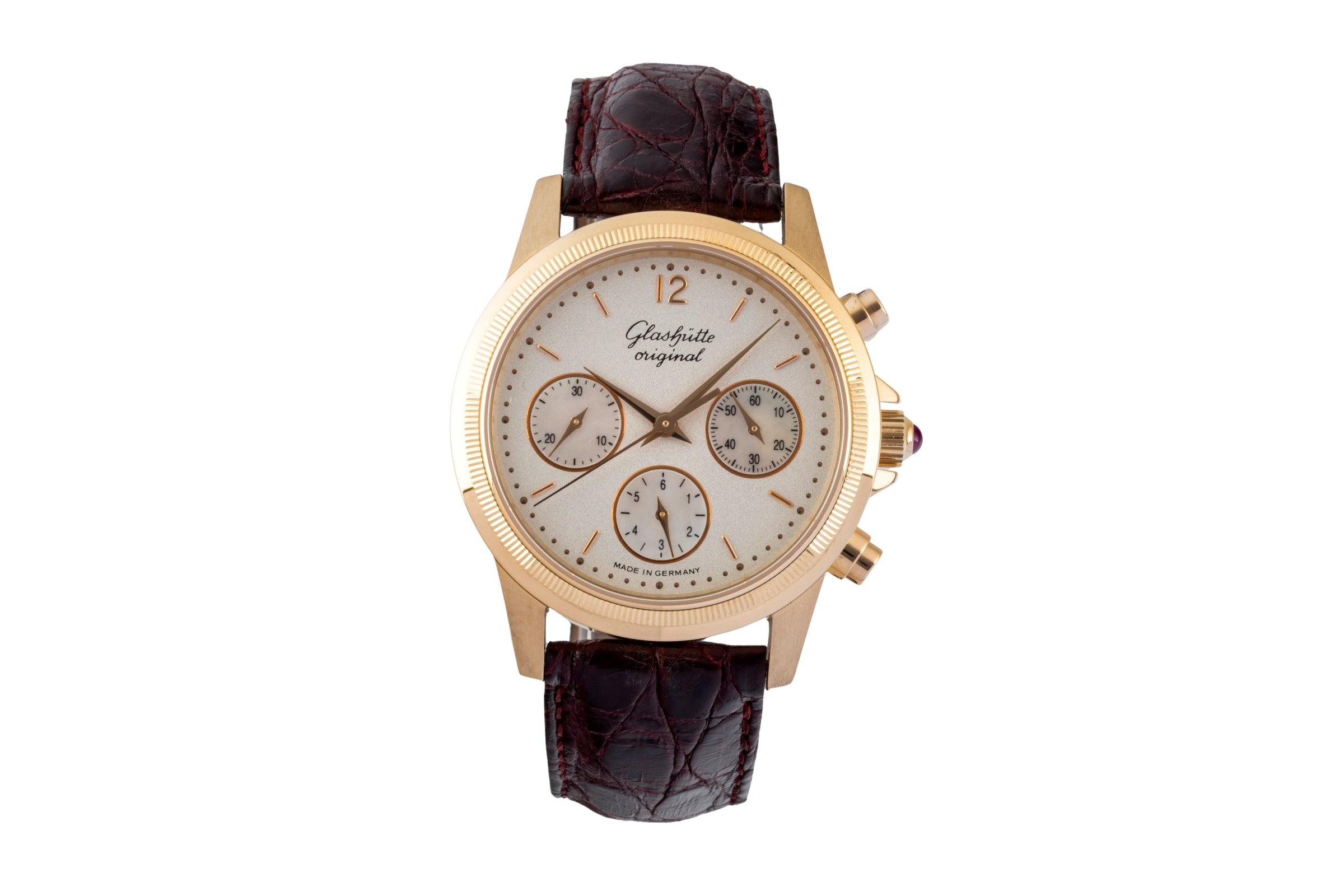 Glashütte Senator chronograph 18 ct gold automatic men's watch 10-66-01-01-05 Limited  [2601241]