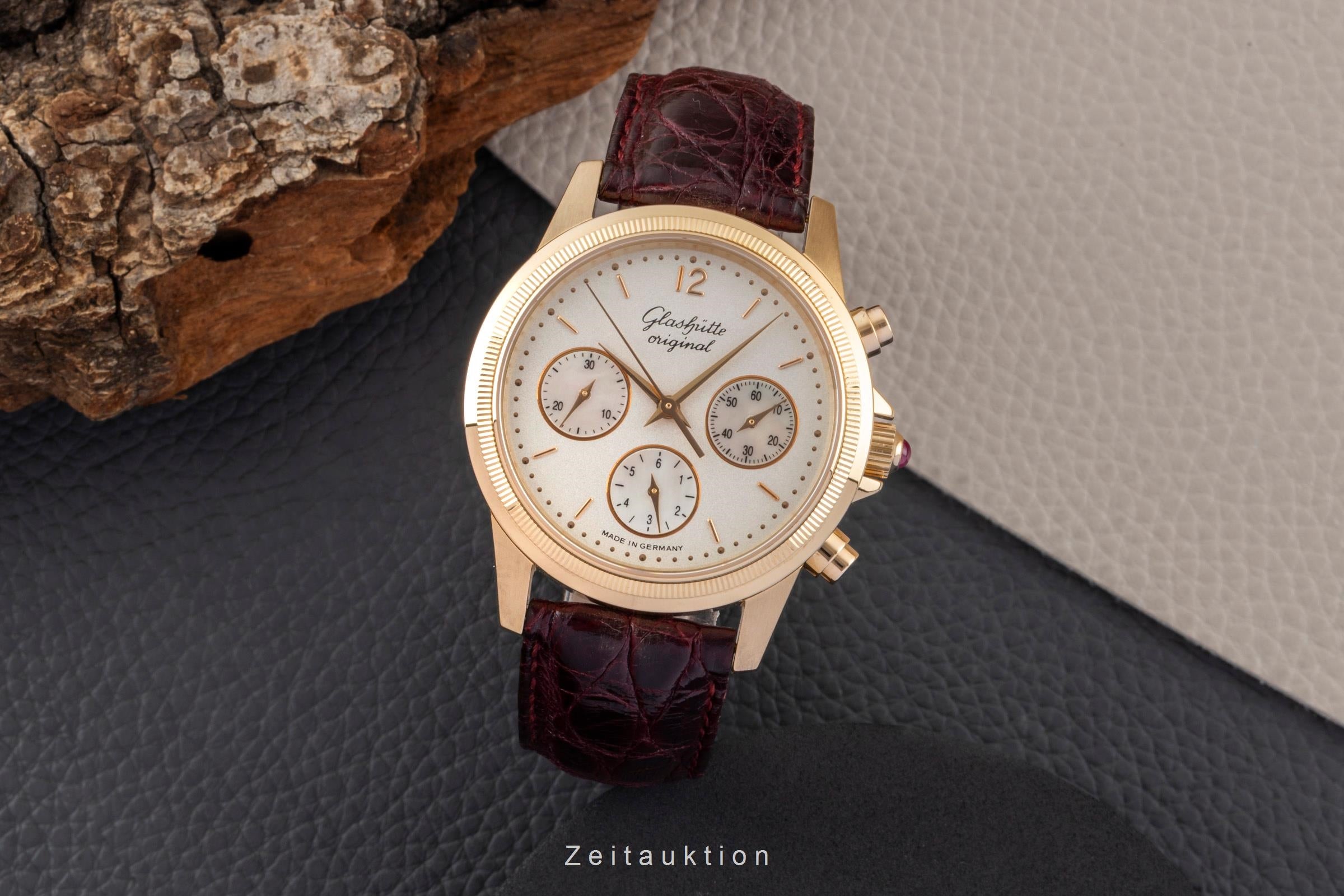 Glashütte Senator chronograph 18 ct gold automatic men's watch 10-66-01-01-05 Limited  [2601241]