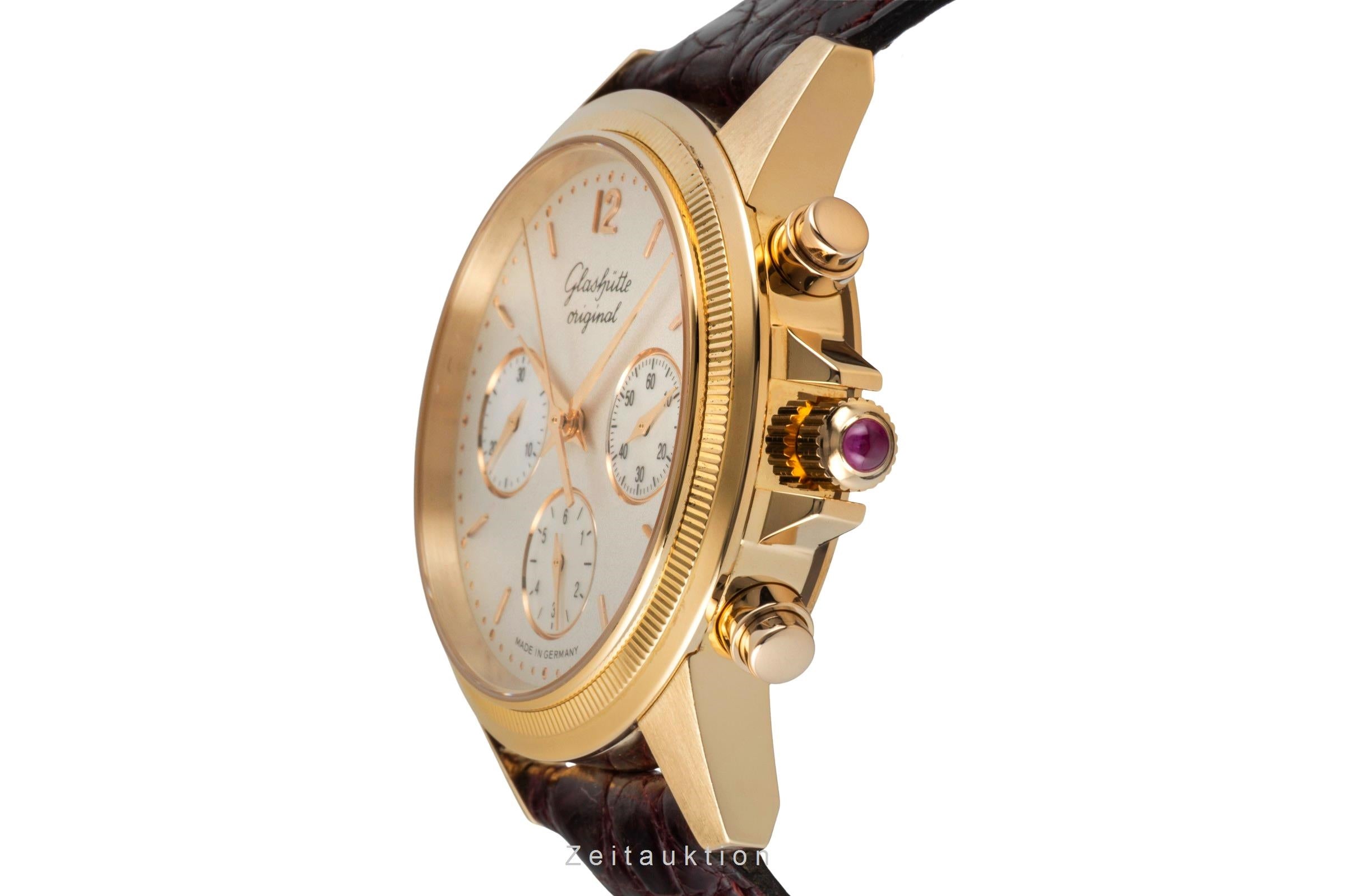 Glashütte Senator chronograph 18 ct gold automatic men's watch 10-66-01-01-05 Limited  [2601241]