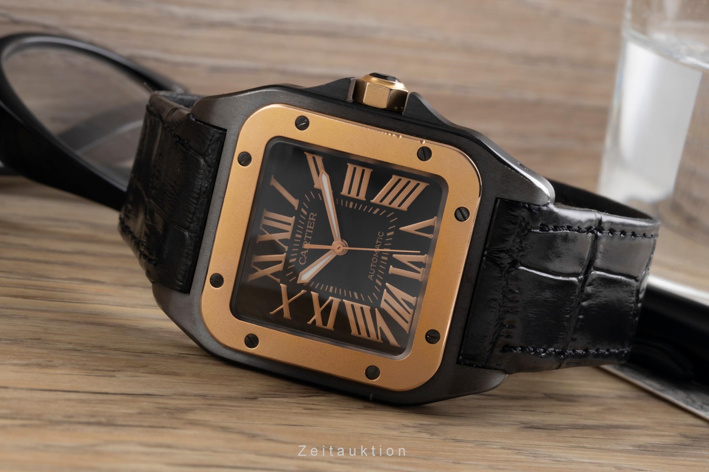 Cartier Santos 100 Stahl / Gold Automatik Herrenuhr Ref. W2020009 B&P 2011 [2601246]