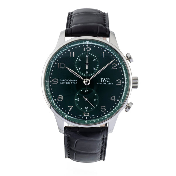 IWC Portugieser Chronograph Green Dial Stahl Automatik Herrenuhr IW371615  [2601269]
