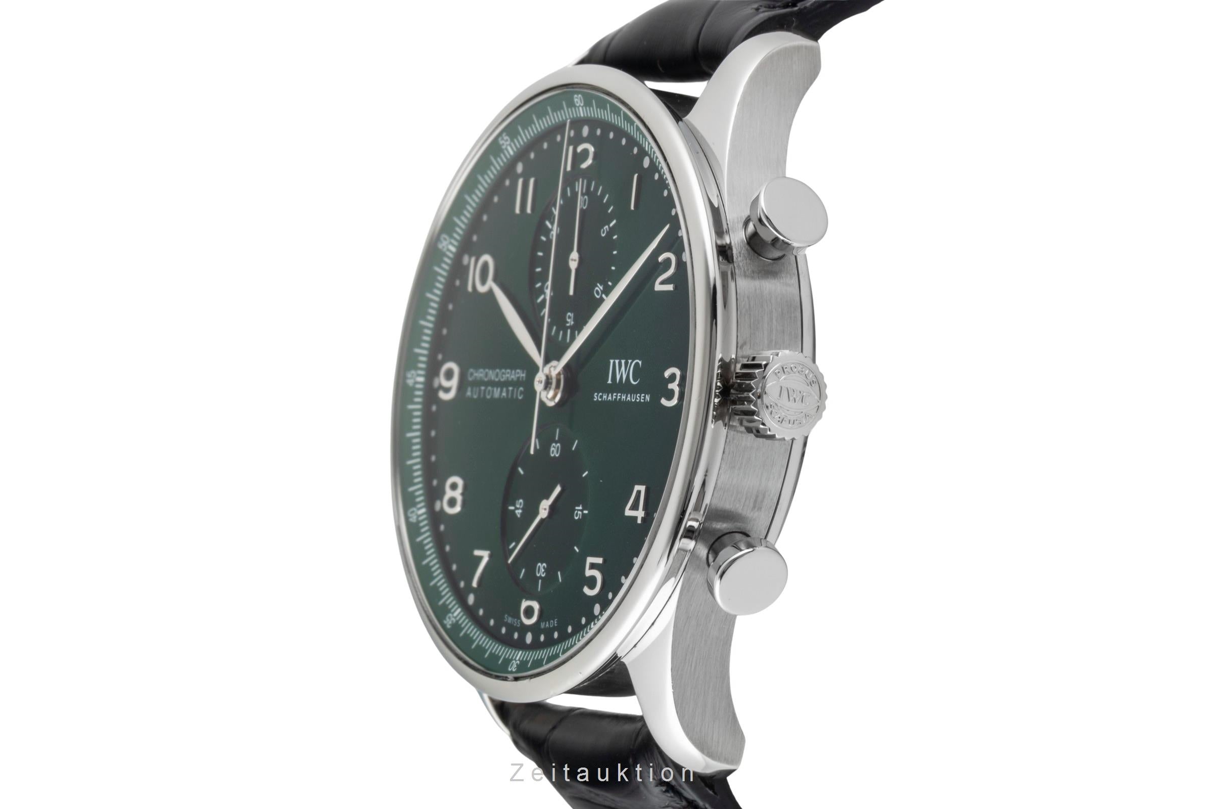 IWC Portugieser Chronograph Green Dial Stahl Automatik Herrenuhr IW371615  [2601269]