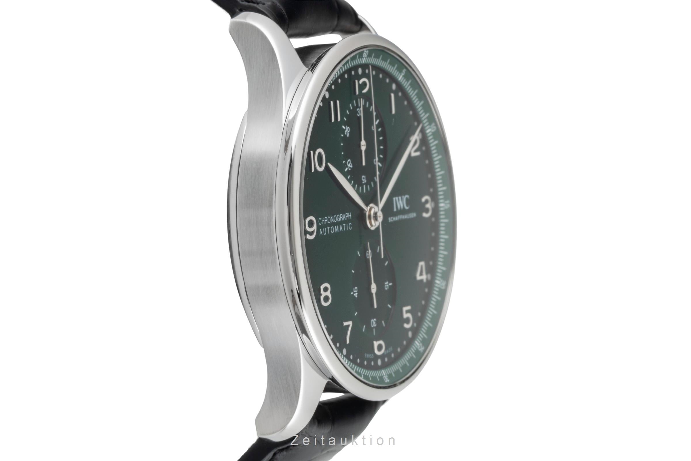 IWC Portugieser Chronograph Green Dial Stahl Automatik Herrenuhr IW371615  [2601269]