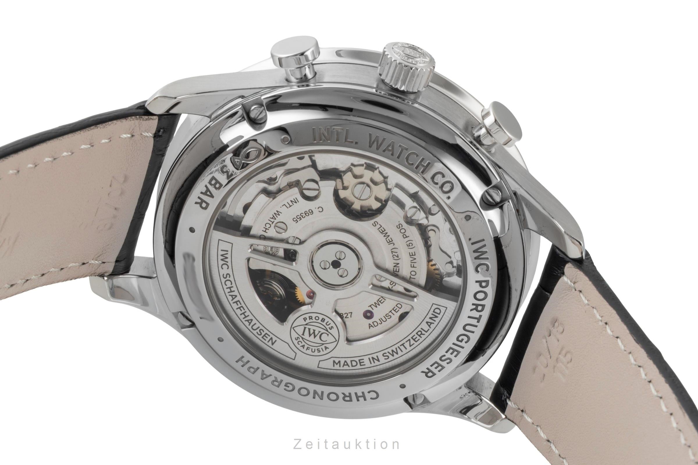 IWC Portugieser Chronograph Green Dial Stahl Automatik Herrenuhr IW371615  [2601269]