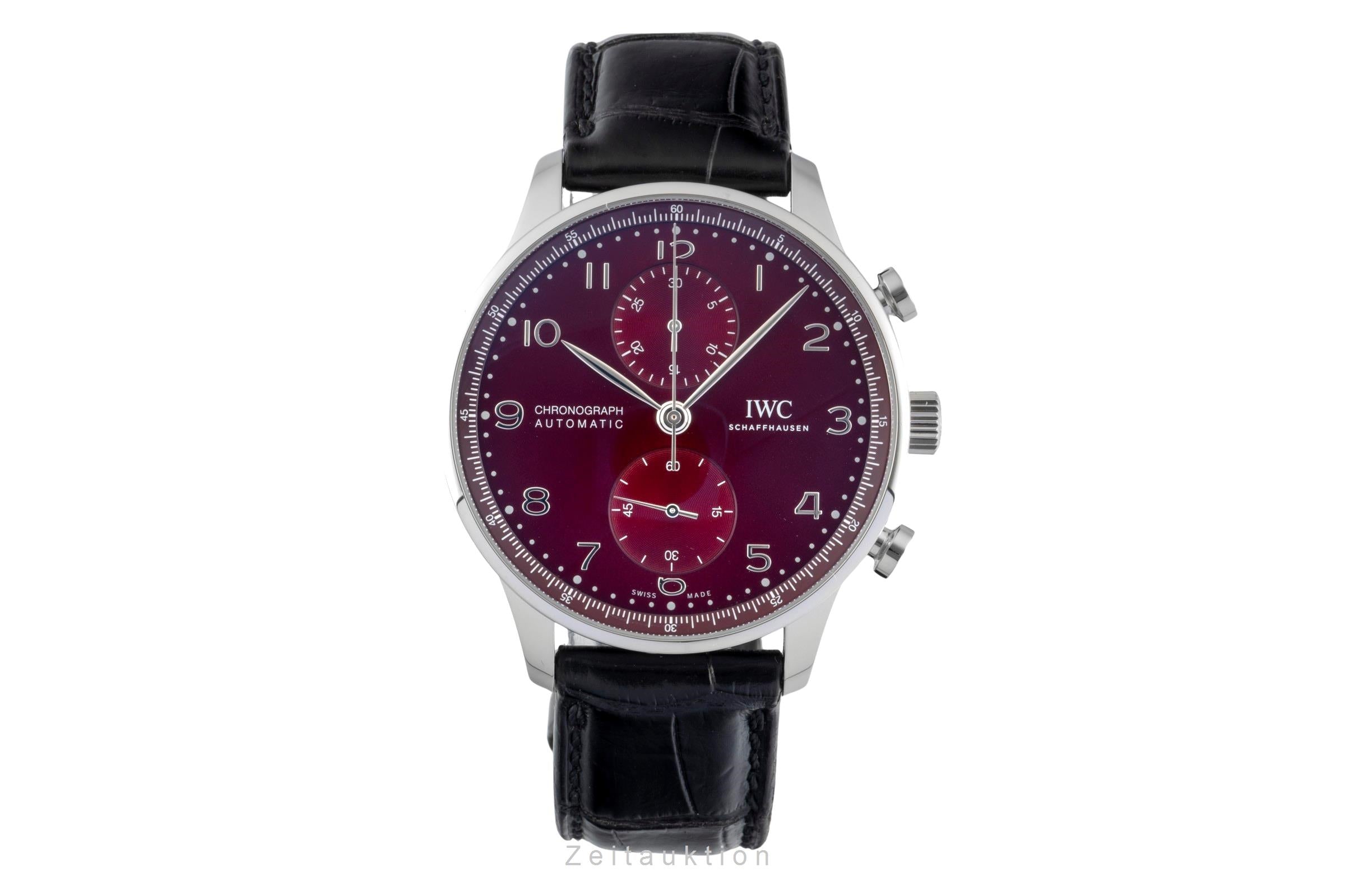 IWC Portugieser Chronograph Red Dial Stahl Automatik Herrenuhr Ref. IW371616 [2601270]