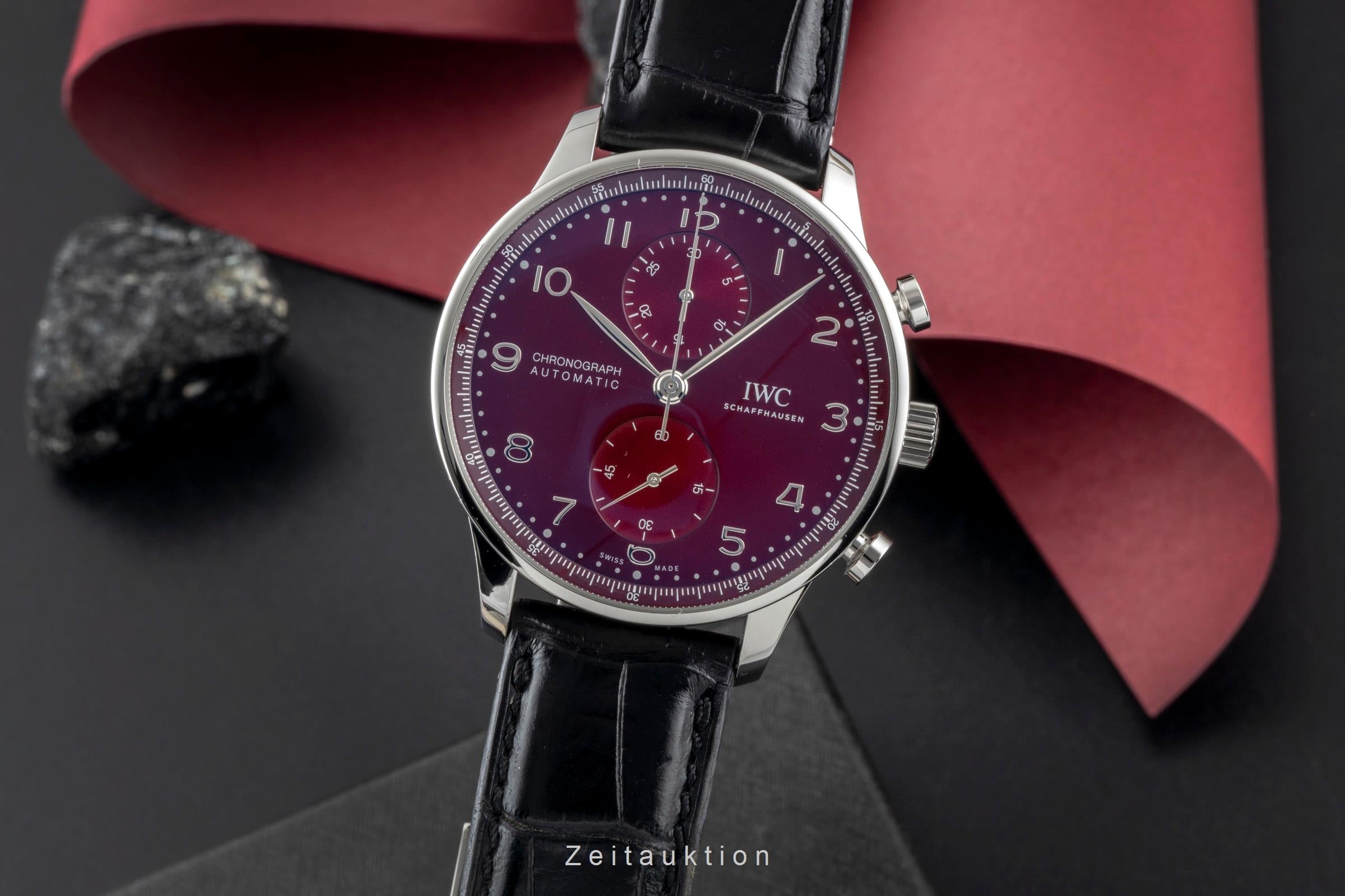 IWC Portugieser Chronograph Red Dial Stahl Automatik Herrenuhr Ref. IW371616 [2601270]
