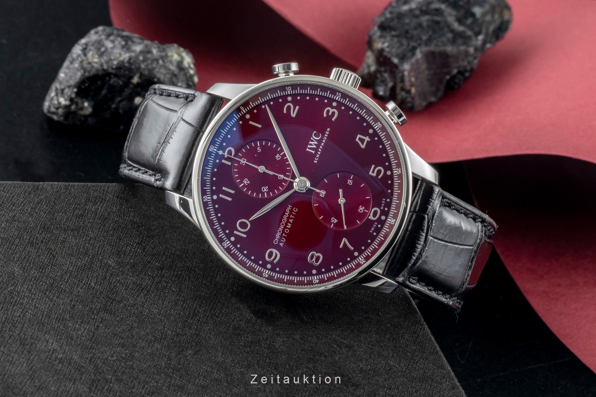 IWC Portugieser Chronograph Red Dial Stahl Automatik Herrenuhr Ref. IW371616 [2601270]