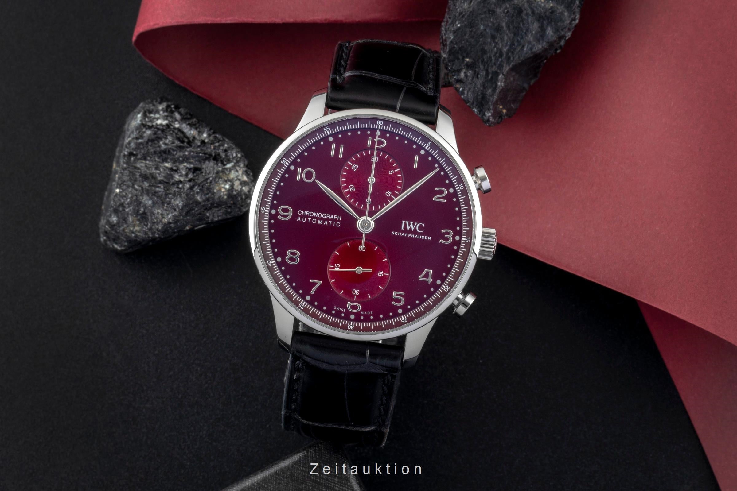 IWC Portugieser Chronograph Red Dial Stahl Automatik Herrenuhr Ref. IW371616 [2601270]