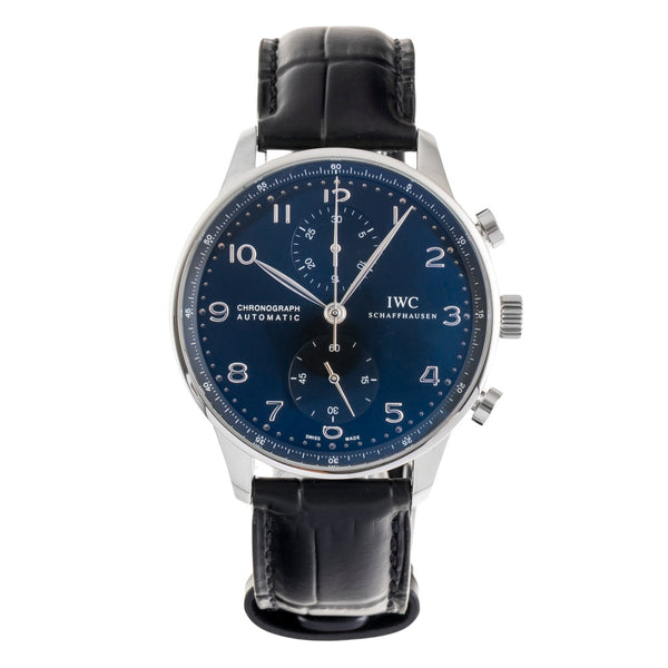 IWC Portugieser cronografo acciaio automatismo orologio da uomo IW371447 LP: 9100EUR  [2601271]