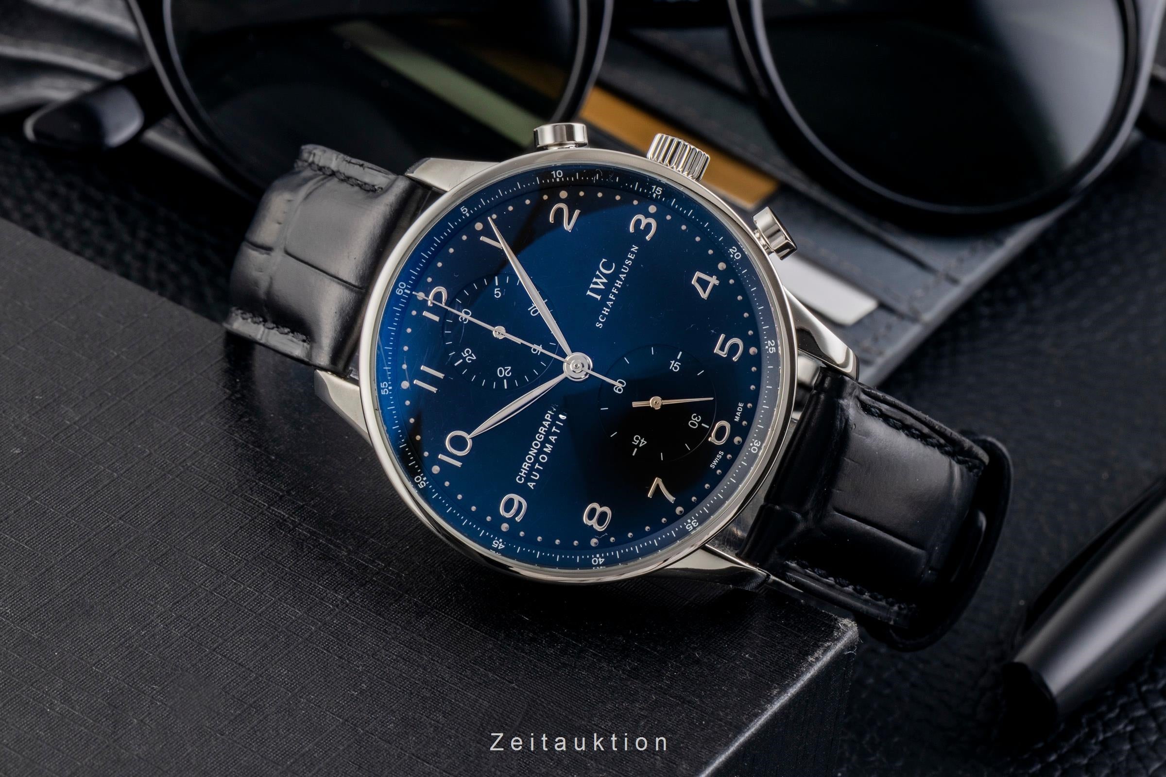 IWC Portugieser cronografo acciaio automatismo orologio da uomo IW371447 LP: 9100EUR  [2601271]
