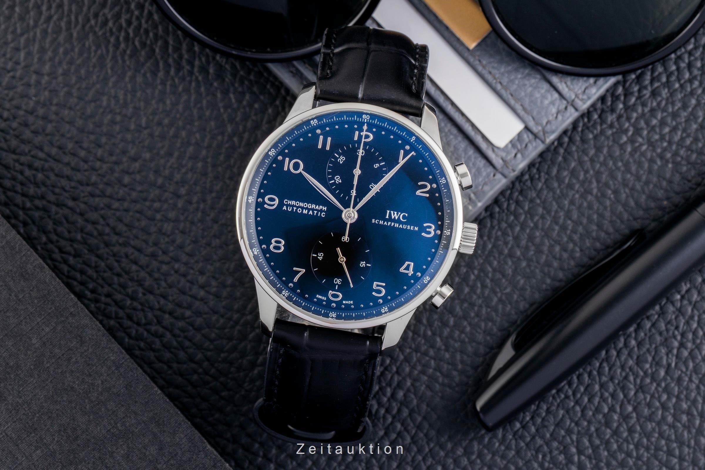 IWC Portugieser cronografo acciaio automatismo orologio da uomo IW371447 LP: 9100EUR  [2601271]