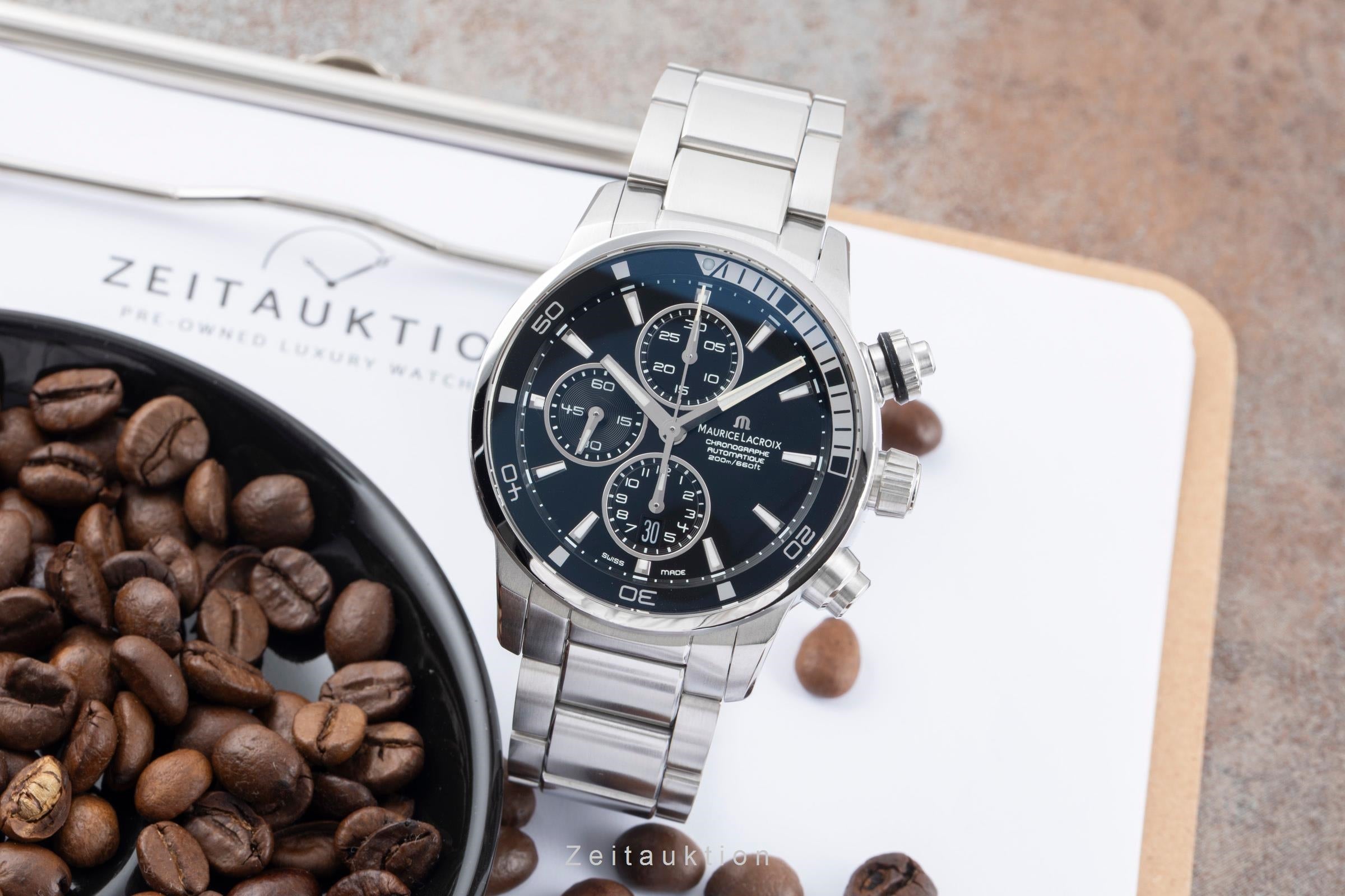 Maurice Lacroix Pontos chronographe acier automatique montre pour hommes PT 6008-SS002-330  [2601284]