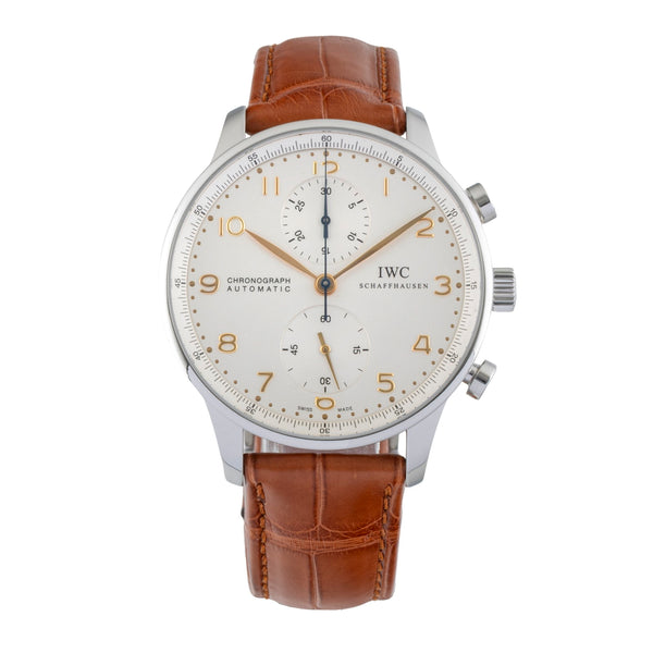 IWC Portugieser chronograph steel automatic men's watch IW371445 LP: 9100EUR  [2601317]