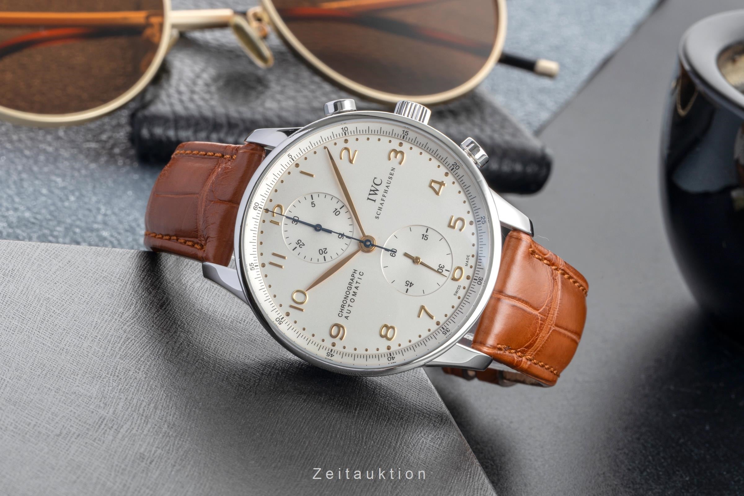 IWC Portugieser chronograph steel automatic men's watch IW371445 LP: 9100EUR  [2601317]