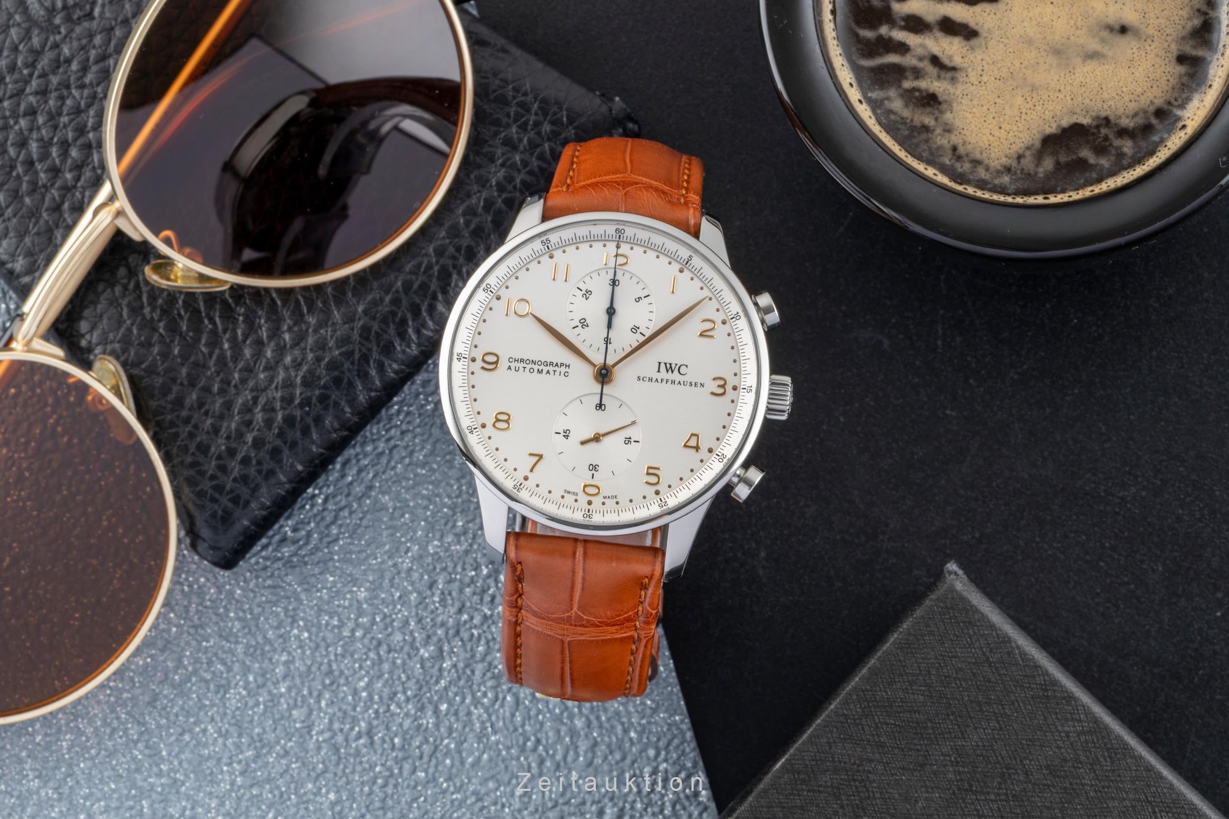 IWC Portugieser chronograph steel automatic men's watch IW371445 LP: 9100EUR  [2601317]