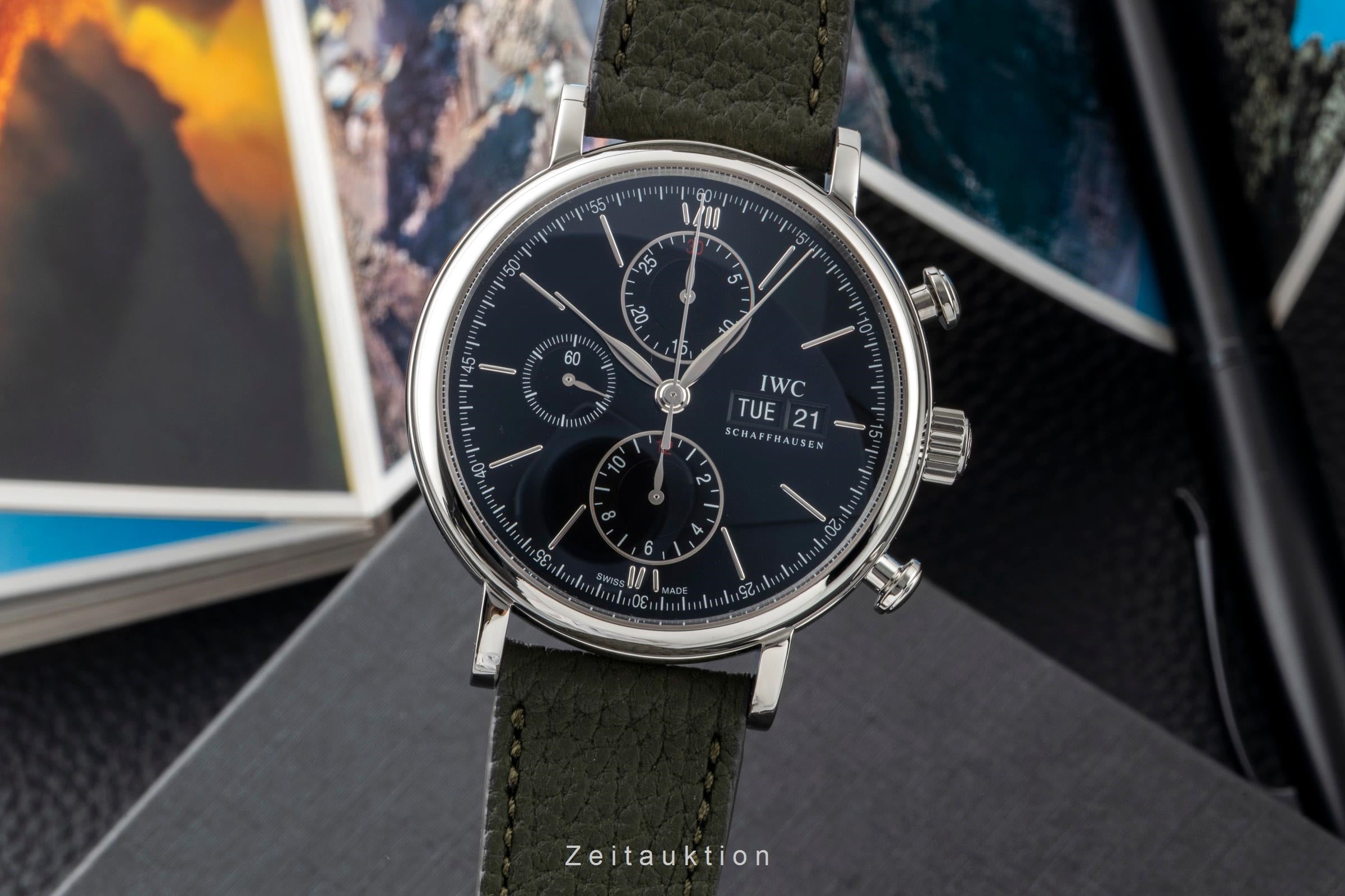 IWC Portofino chronographe acier automatique montre pour hommes IW391010  [2601323]