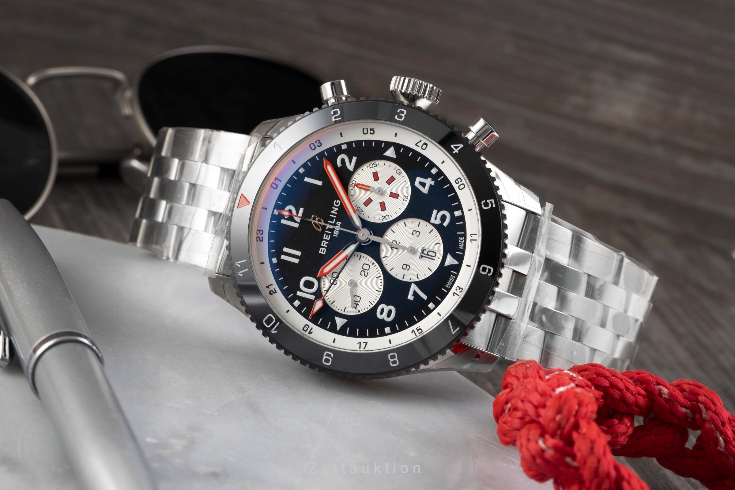 Breitling Super Avi steel automatic Kal. B04 Ref. YB04451A1B1A1