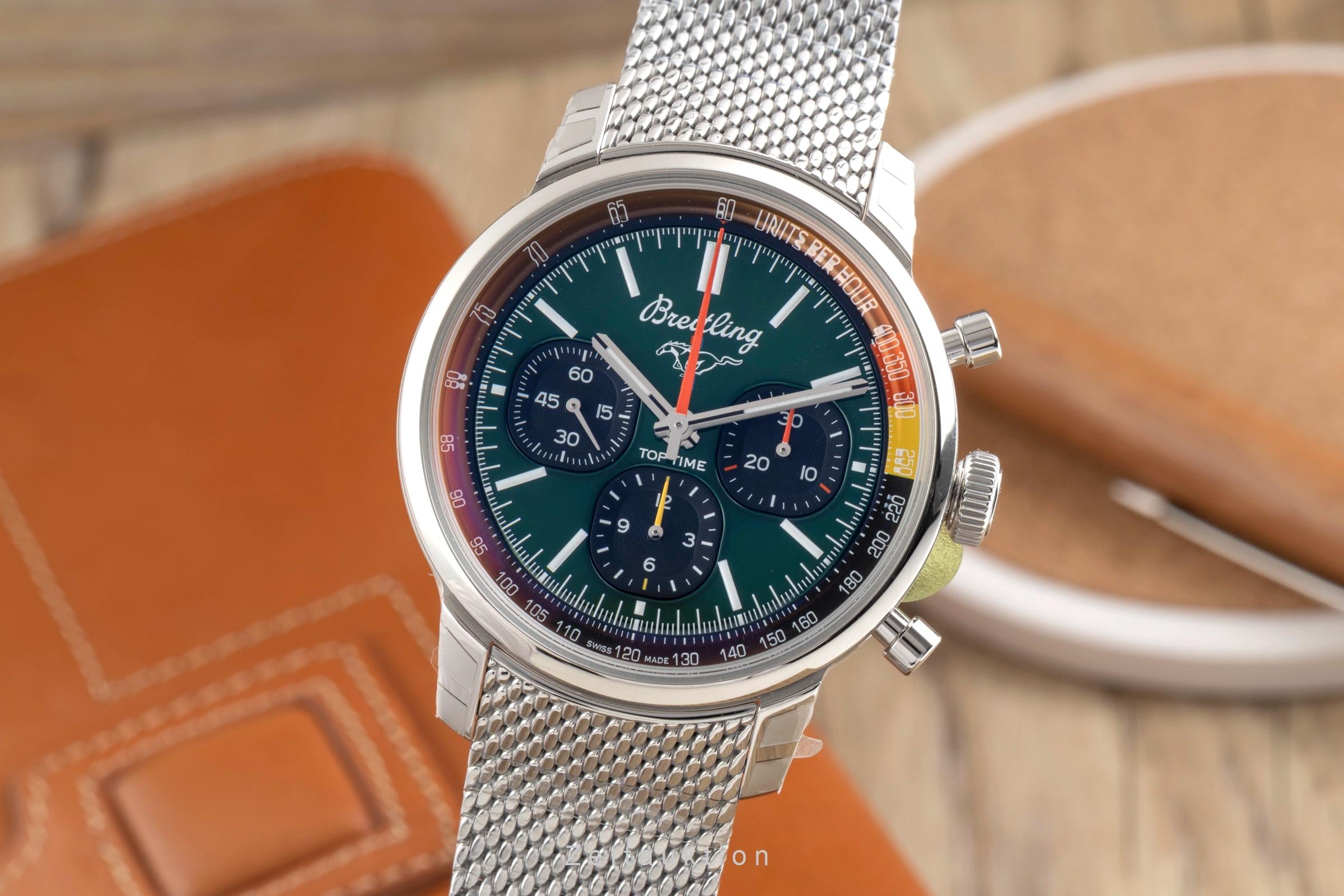 Breitling Top Time cronógrafo acero automático reloj para caballeros AB01762A1L1A1 LP: 7650EUR  [2601353]