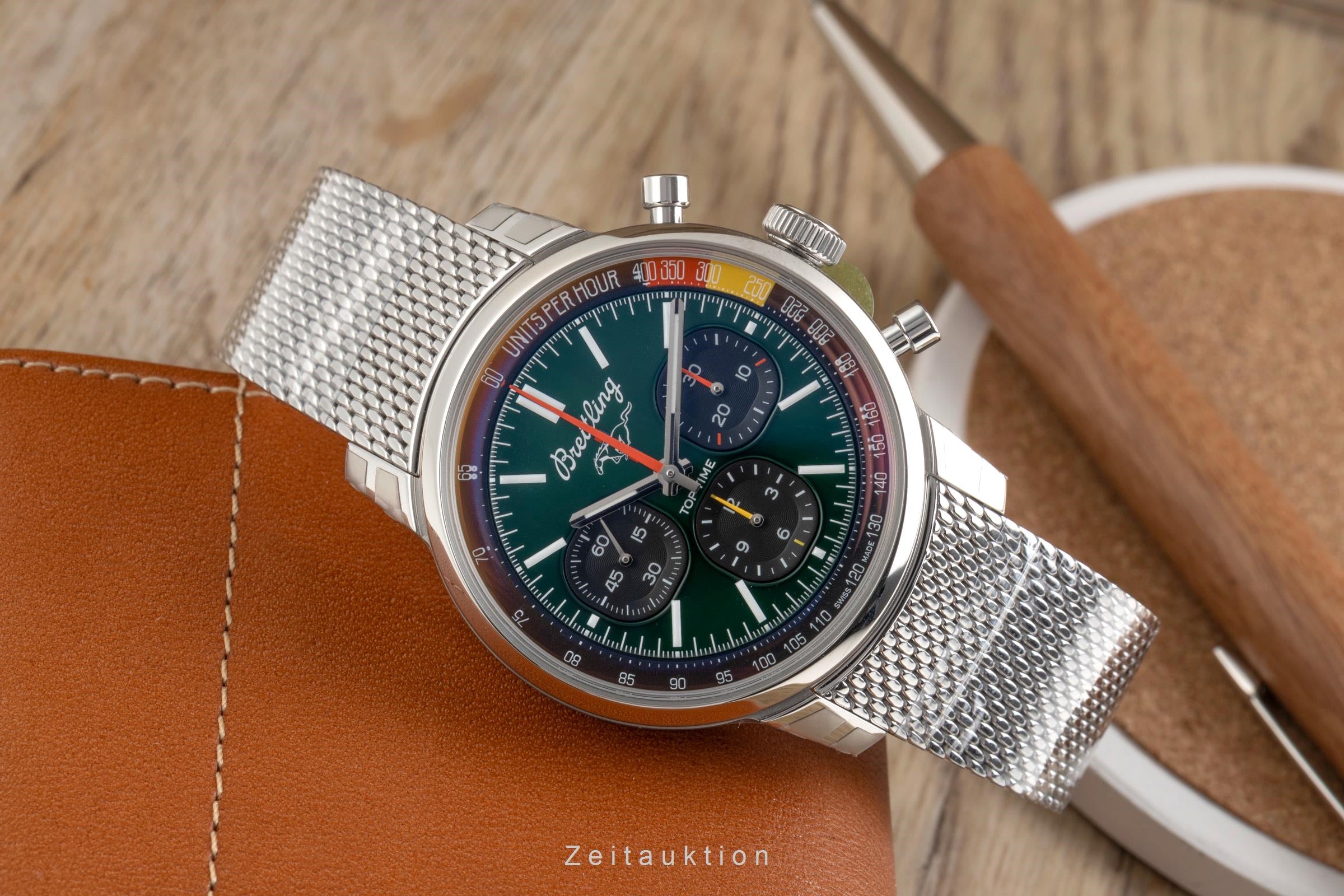 Breitling Top Time cronógrafo acero automático reloj para caballeros AB01762A1L1A1 LP: 7650EUR  [2601353]