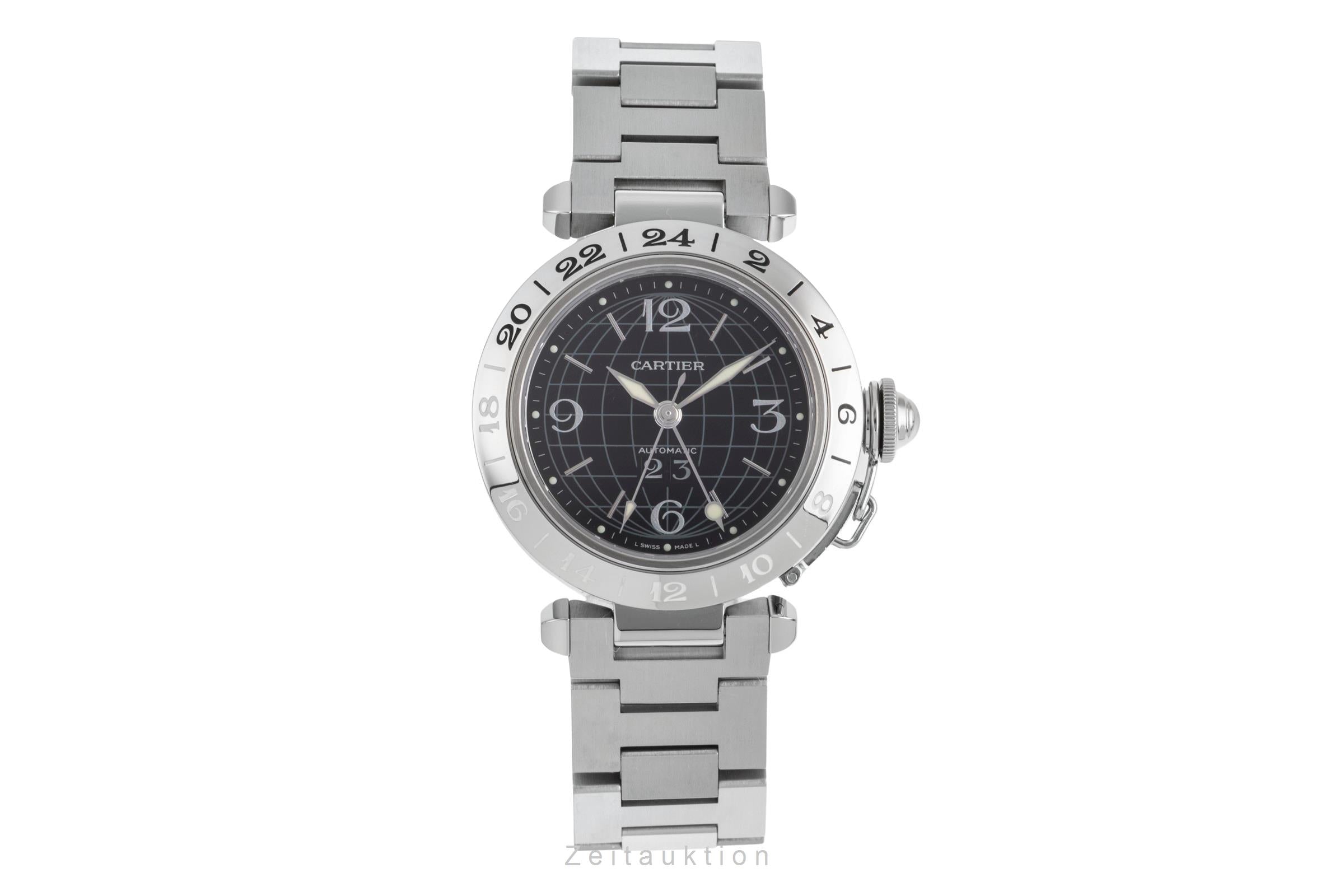 Cartier Pasha C GMT Big Date Automatik Stahl Herrenuhr Ref. W31049M7  [2601362]