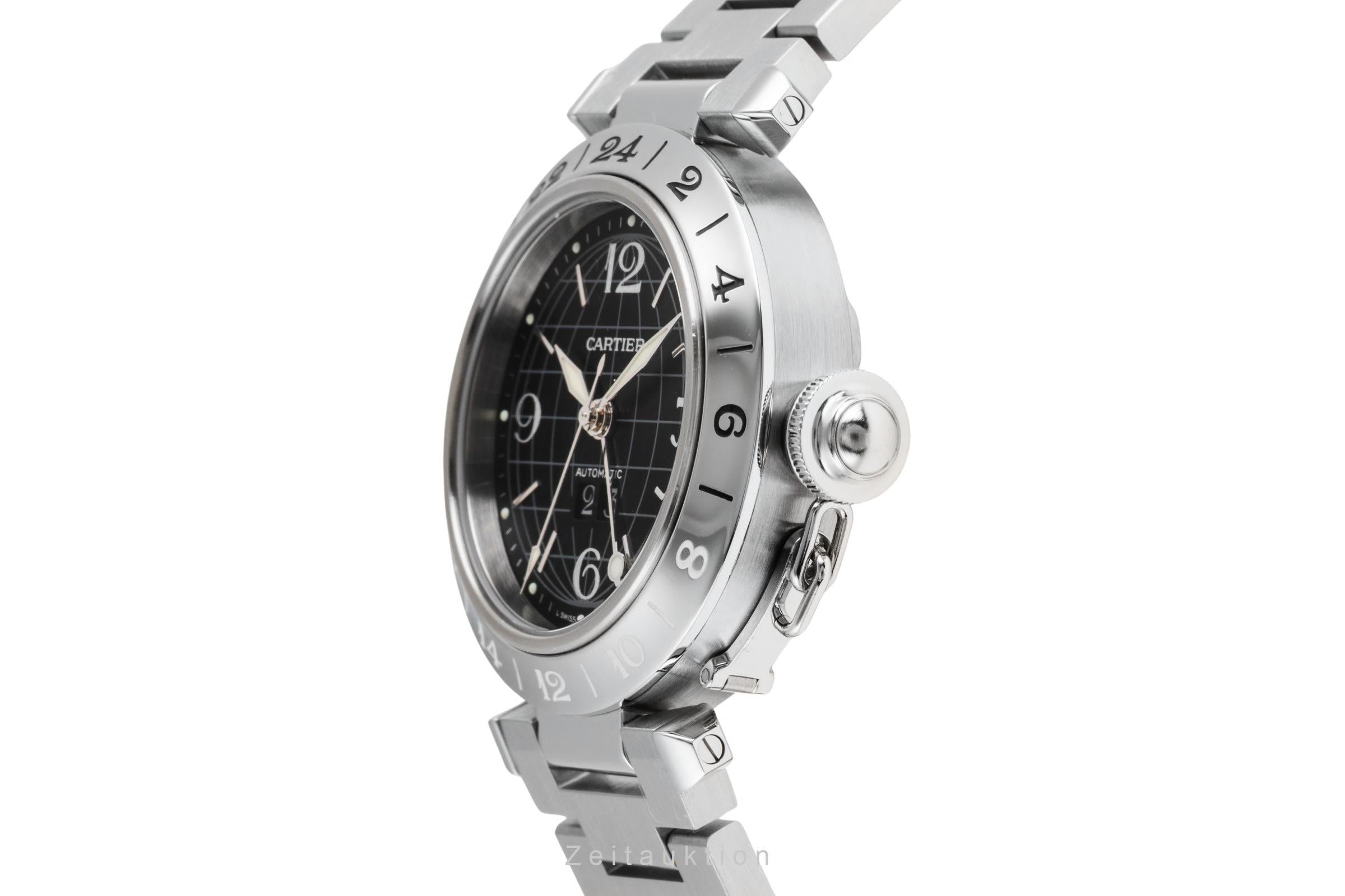 Cartier Pasha C GMT Big Date Automatik Stahl Herrenuhr Ref. W31049M7  [2601362]